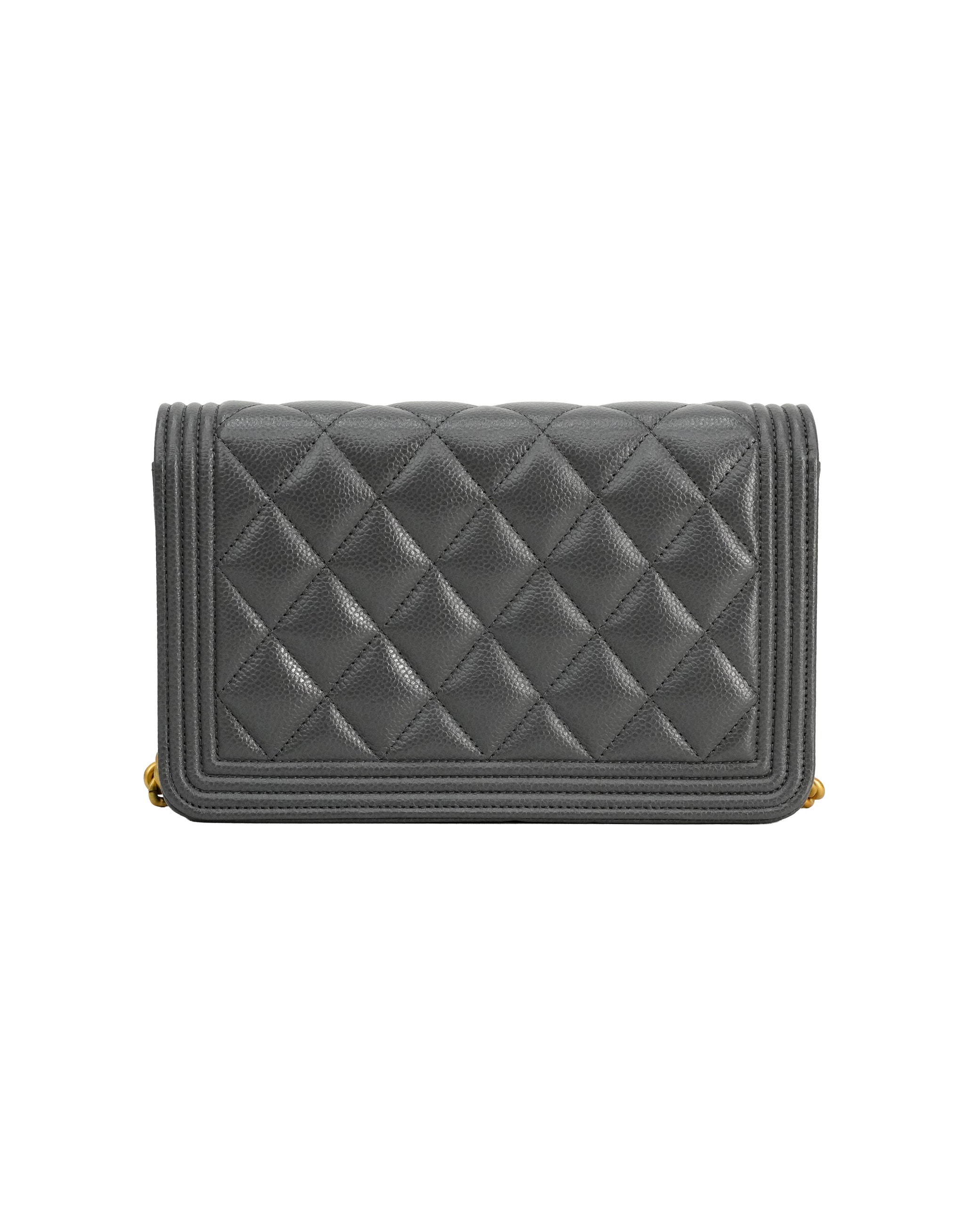 BOY WALLET ON CHAIN CAVIAR GREY GHW