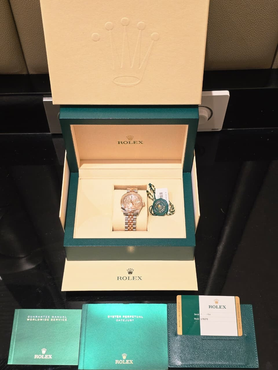 DATEJUST 31MM TWOTONE ROSEGOLD PINK COMPUTERIZED DIAMOND DIAL (2017)