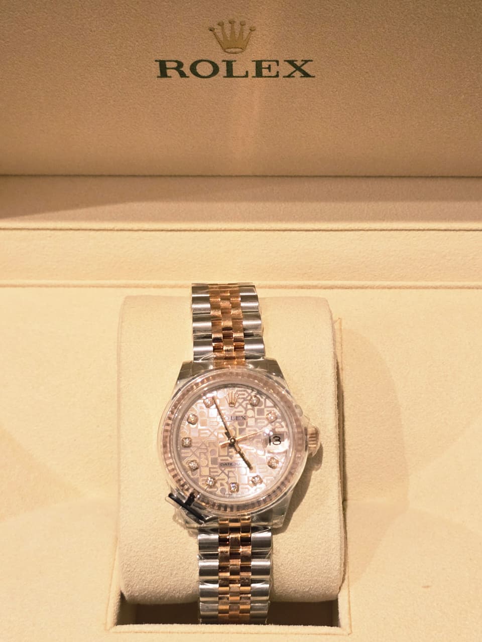 DATEJUST 31MM TWOTONE ROSEGOLD PINK COMPUTERIZED DIAMOND DIAL (2017)