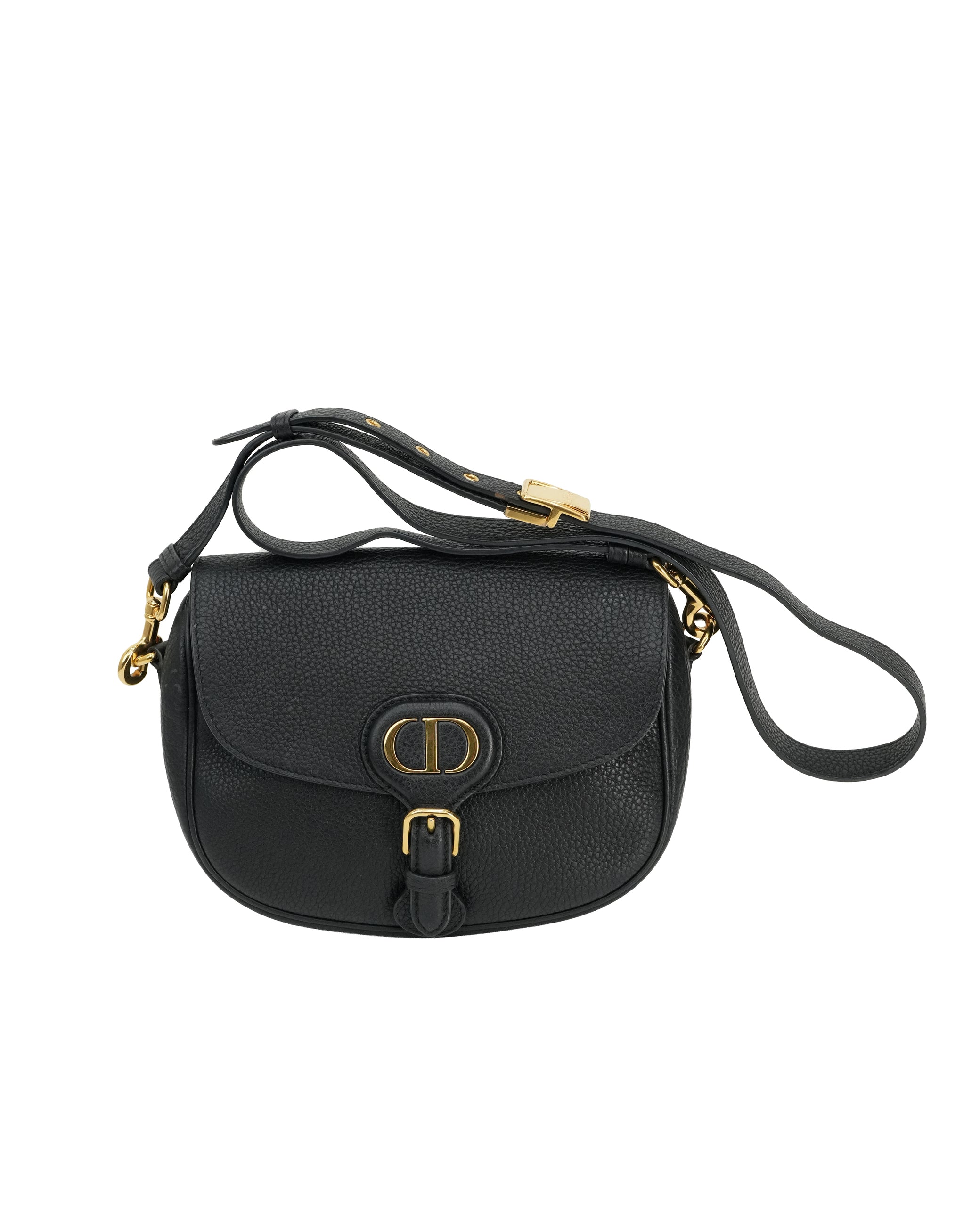 BOBBY LEATHER SHOULDER BAG BLACK
