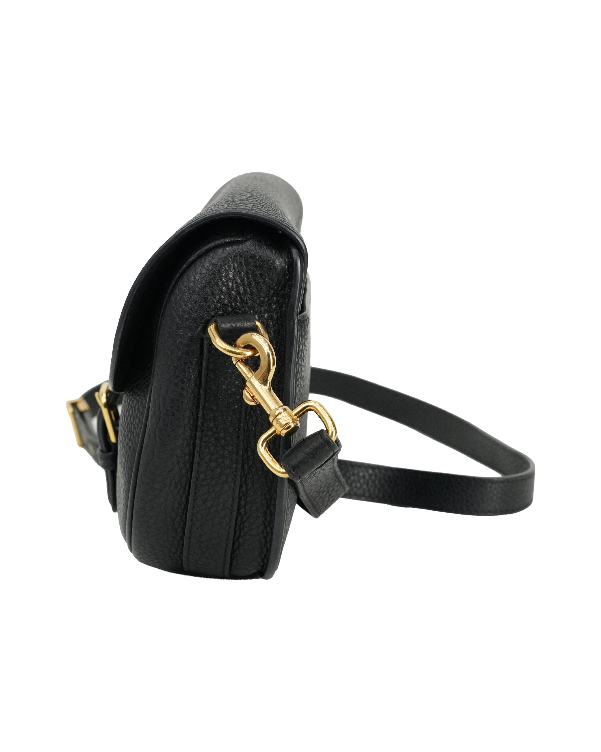 BOBBY LEATHER SHOULDER BAG BLACK