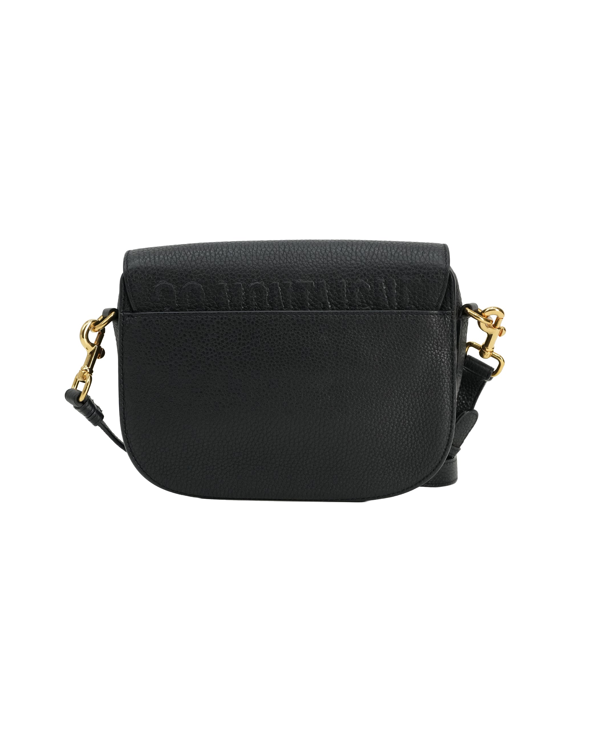BOBBY LEATHER SHOULDER BAG BLACK