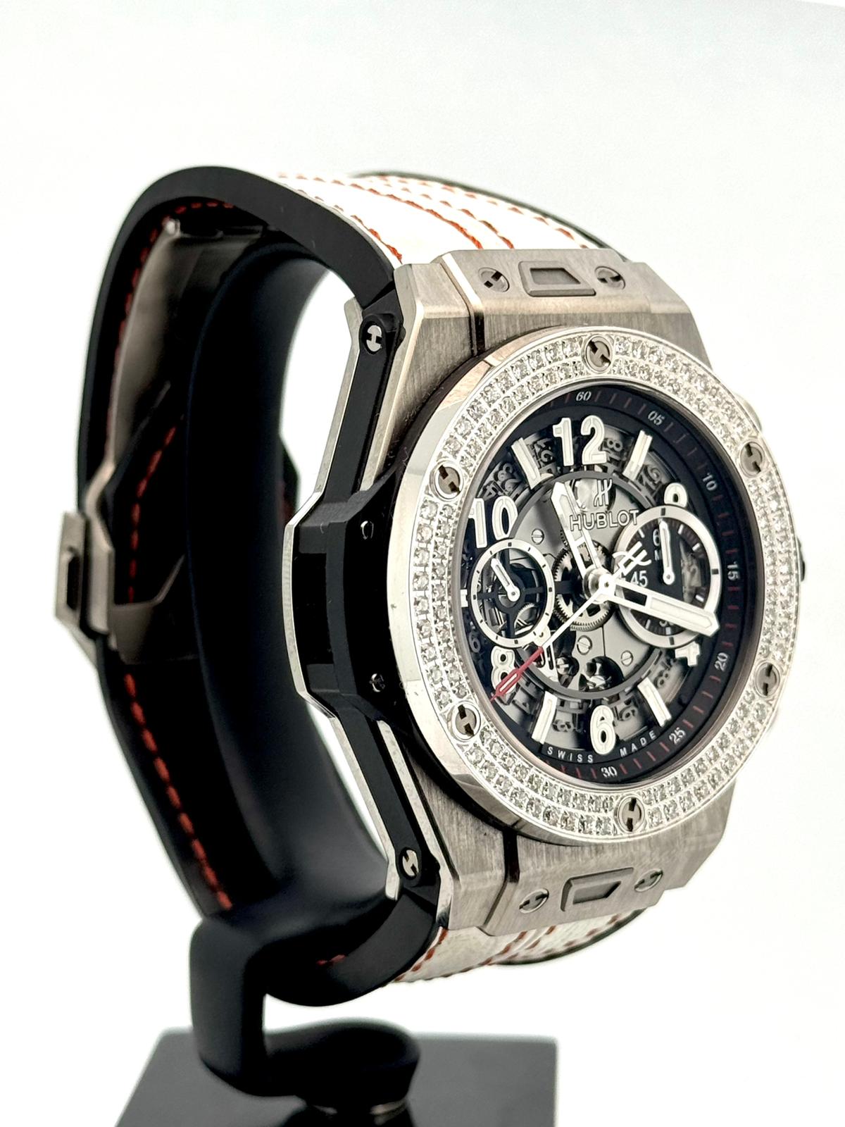 BIG BANG UNICO 45MM TITANIUM CUSTOM DIAMOND BEZEL (WATCH & PAPER)