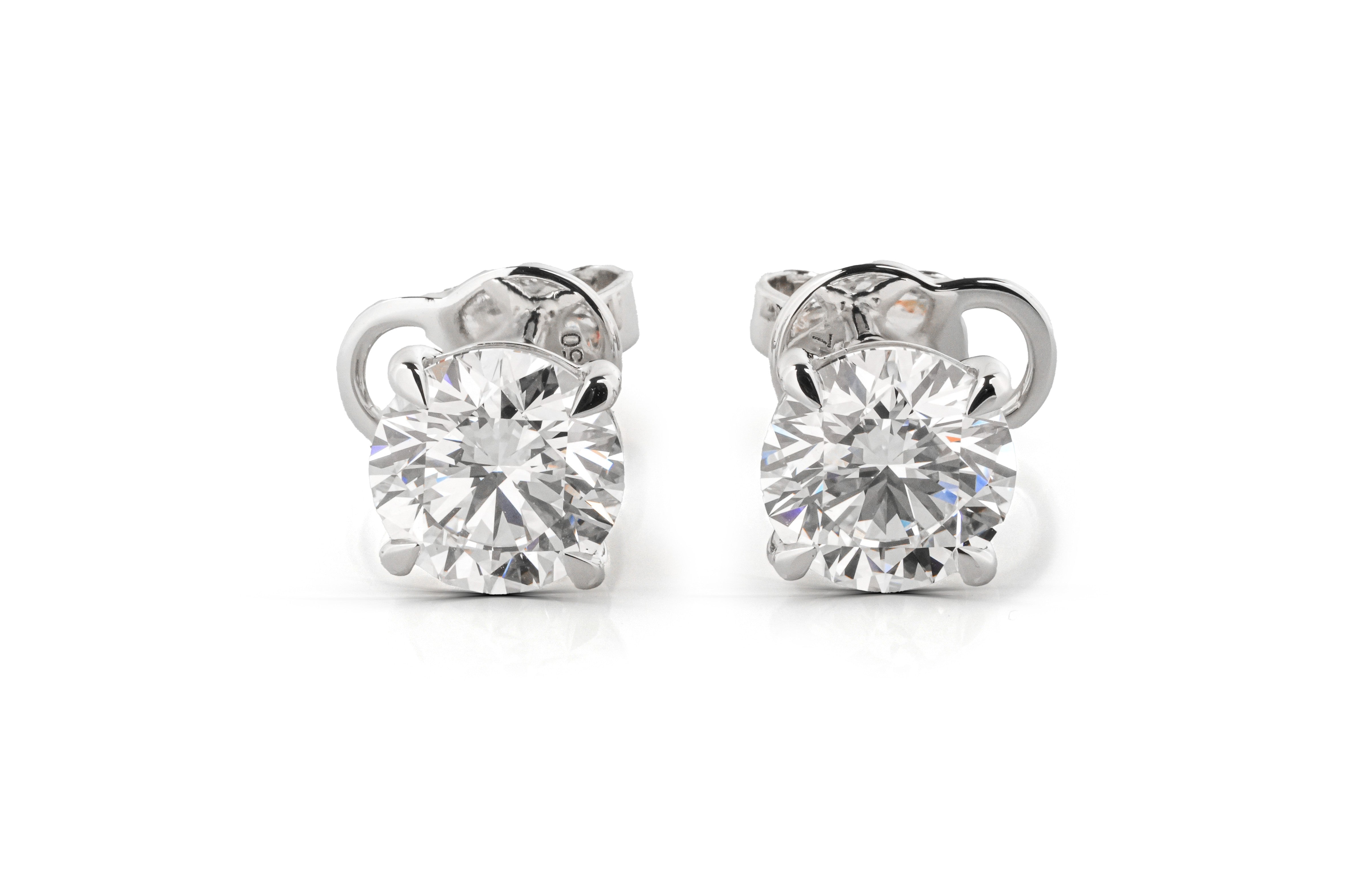 harga lab grown diamond stud earring round whitegold