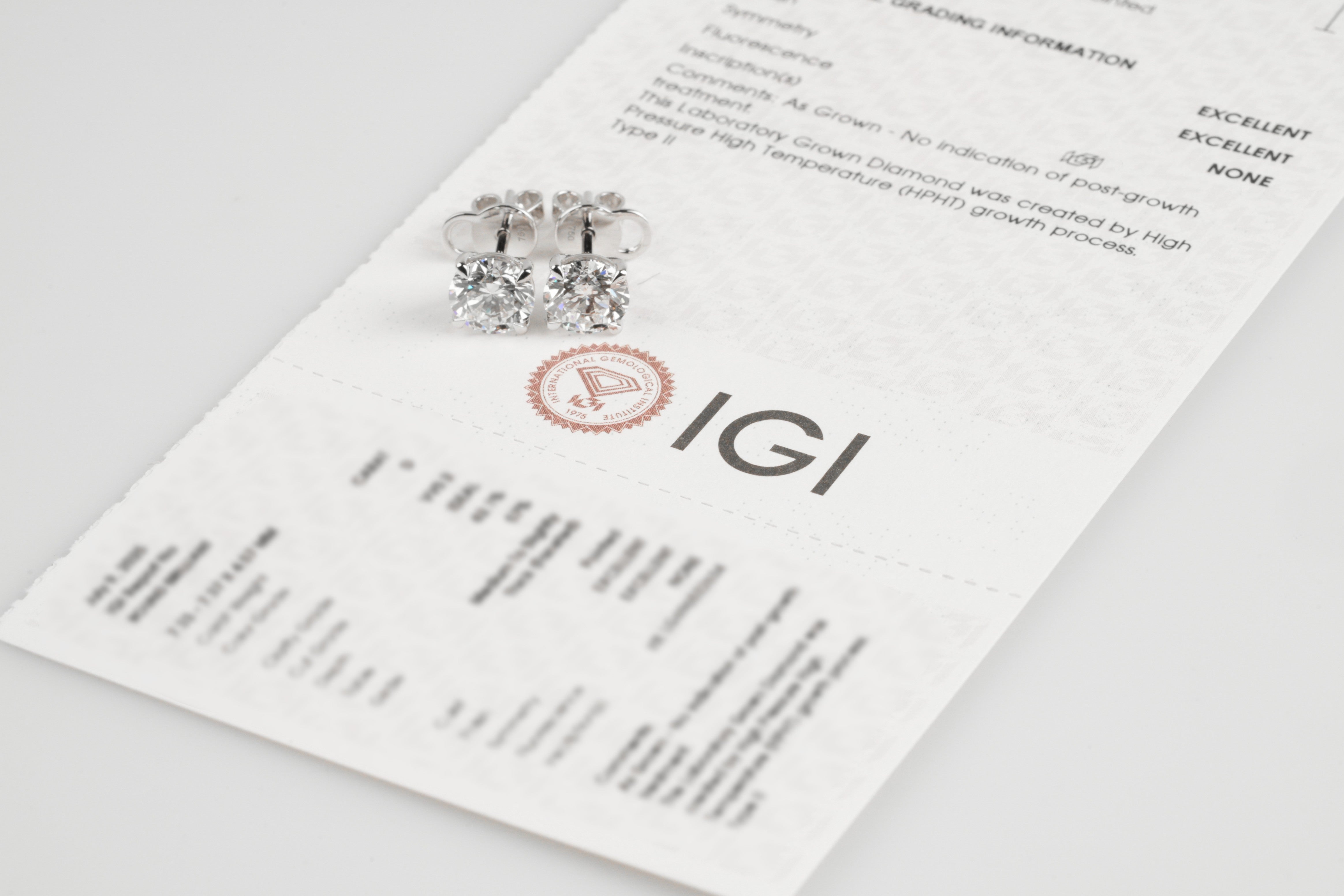 harga lab grown diamond stud earring round whitegold