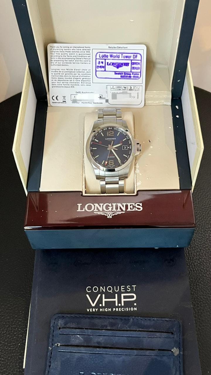 CONQUEST VHP GMT 41MM STEEL BLUE DIAL (2019)