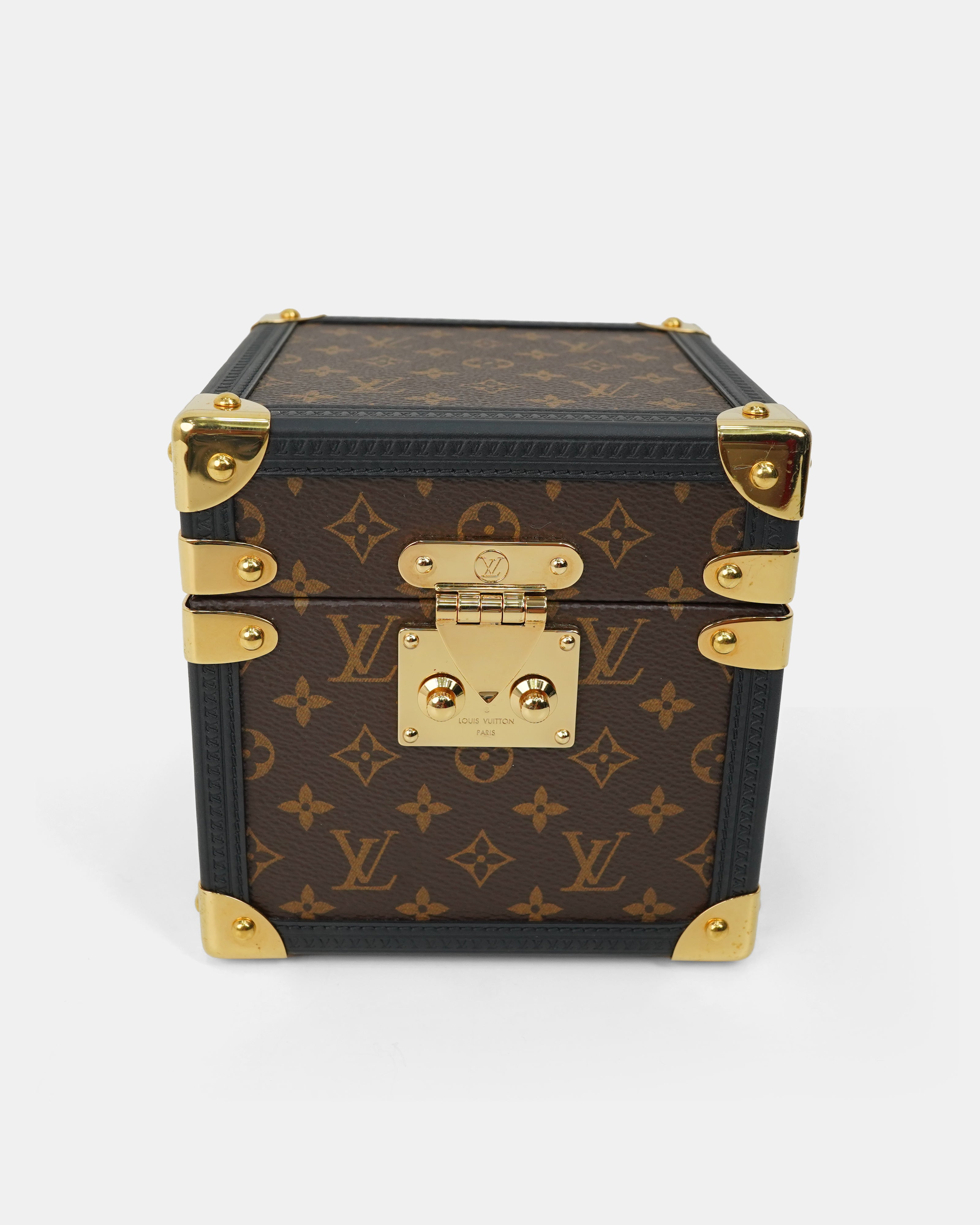 TRUNK TABLE CLOCK MONOGRAM (CLOCK & BOX)