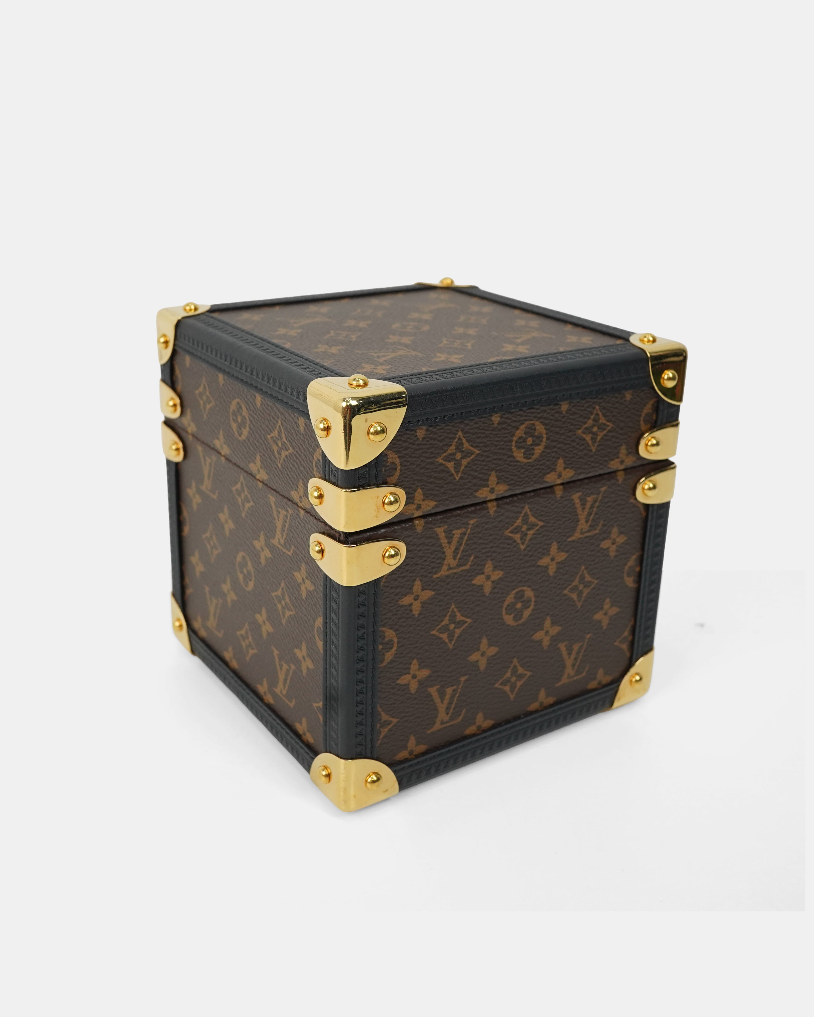 TRUNK TABLE CLOCK MONOGRAM (CLOCK & BOX)