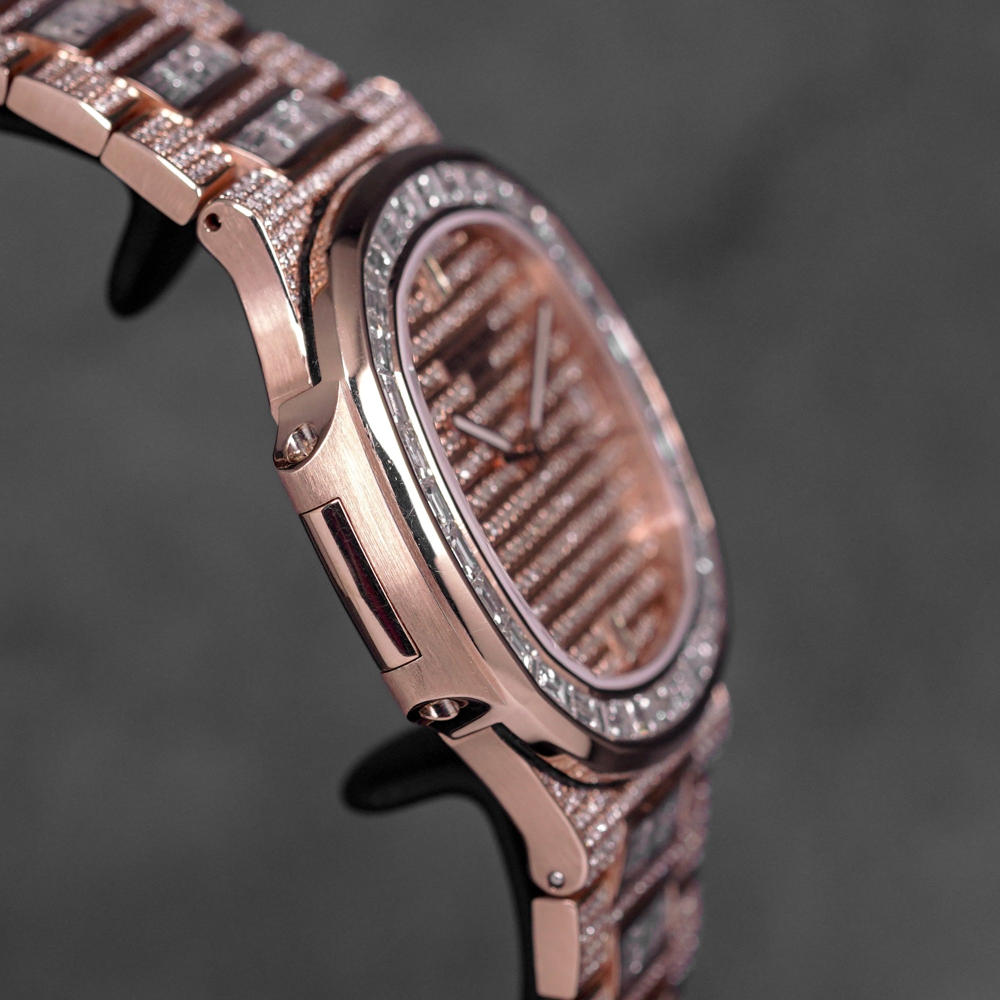 CUSTOM NAUTILUS DESIGN ROSEGOLD DIAMOND-SET