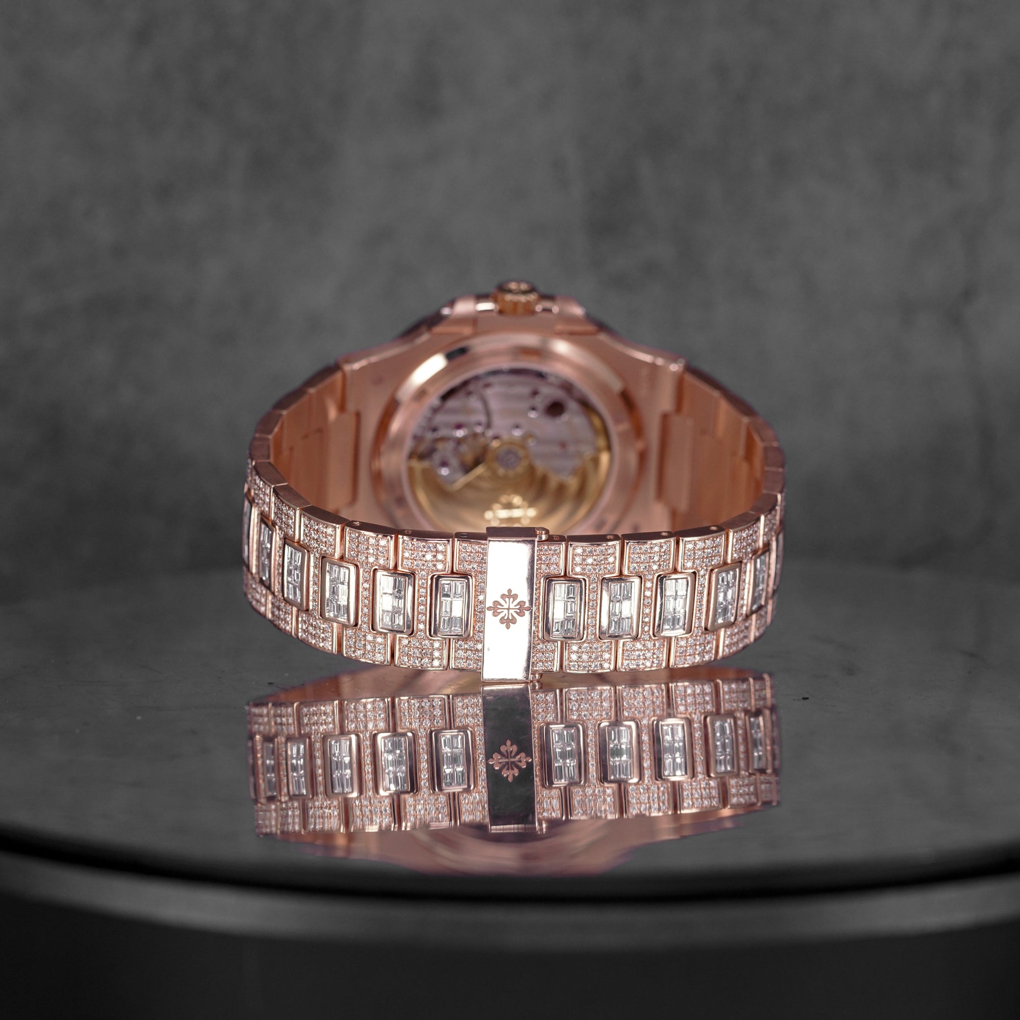 CUSTOM NAUTILUS DESIGN ROSEGOLD DIAMOND-SET