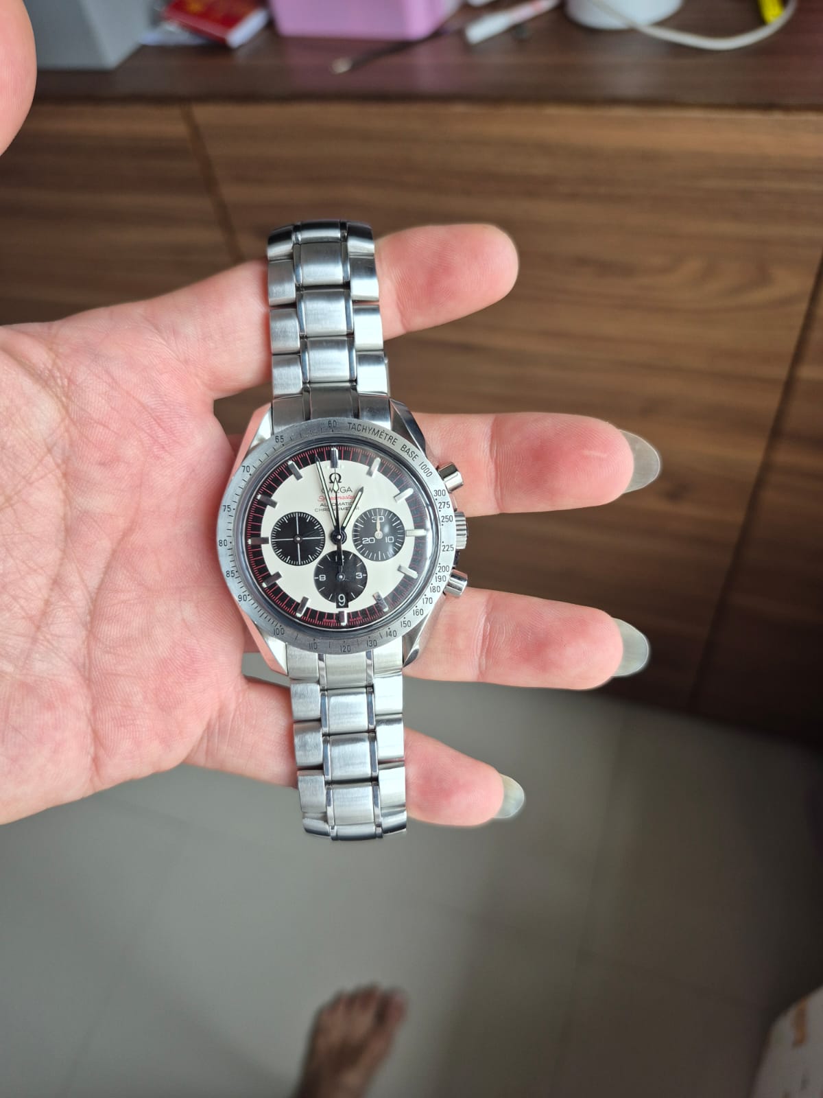 SPEEDMASTER SCHUMACHER 'THE LEGEND' WHITE PANDA DIAL LIMITED EDITION (UNDATED)