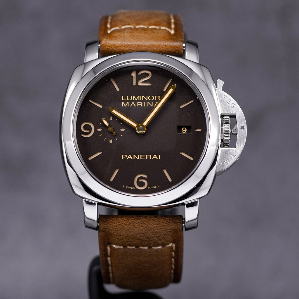 PANERAI LUMINOR 1950 3 DAYS 44MM STEEL HONG KONG BROWN DIAL PAM