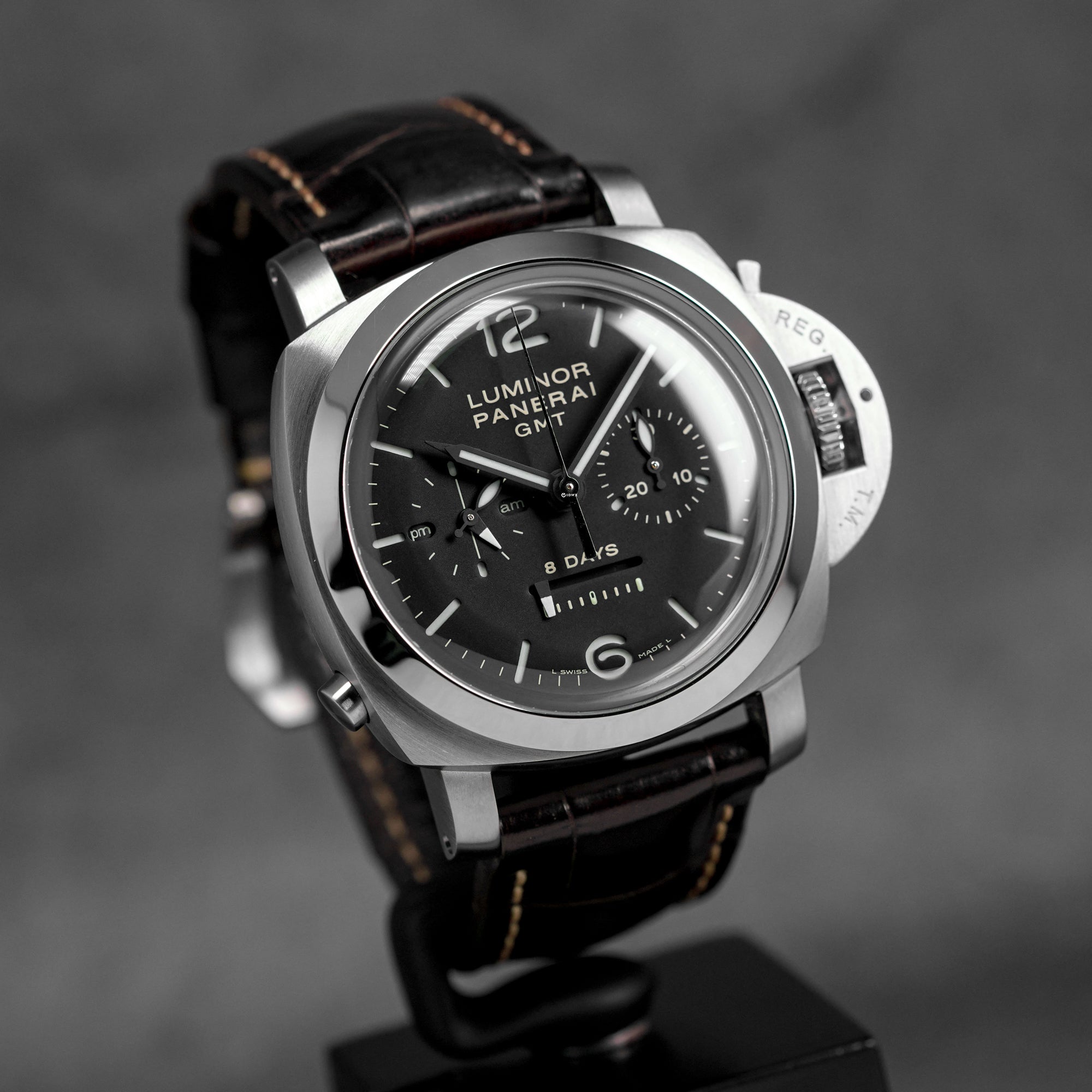 LUMINOR 1950 MONOPULSANTE 8 DAYS GMT 44MM BLACK DIAL PAM 275 (2012)