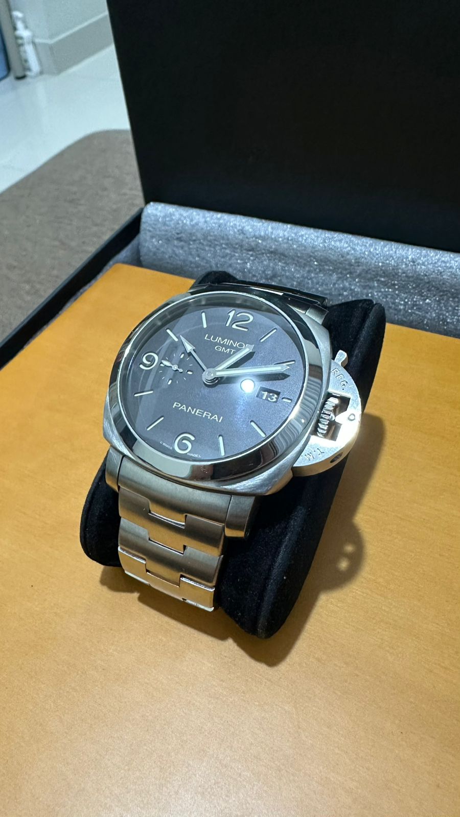 LUMINOR GMT 1950 3 DAYS 44MM STEEL BLACK DIAL PAM 329 (2021)