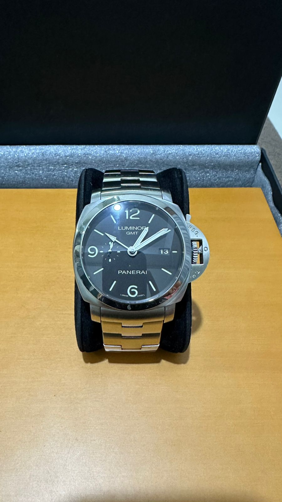 LUMINOR GMT 1950 3 DAYS 44MM STEEL BLACK DIAL PAM 329 (2021)