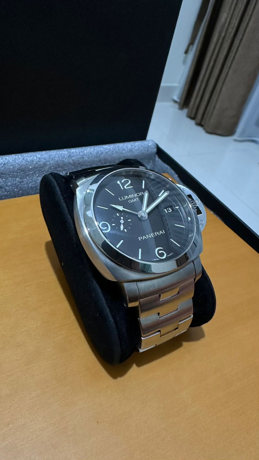 LUMINOR GMT 1950 3 DAYS 44MM STEEL BLACK DIAL PAM 329 (2021)