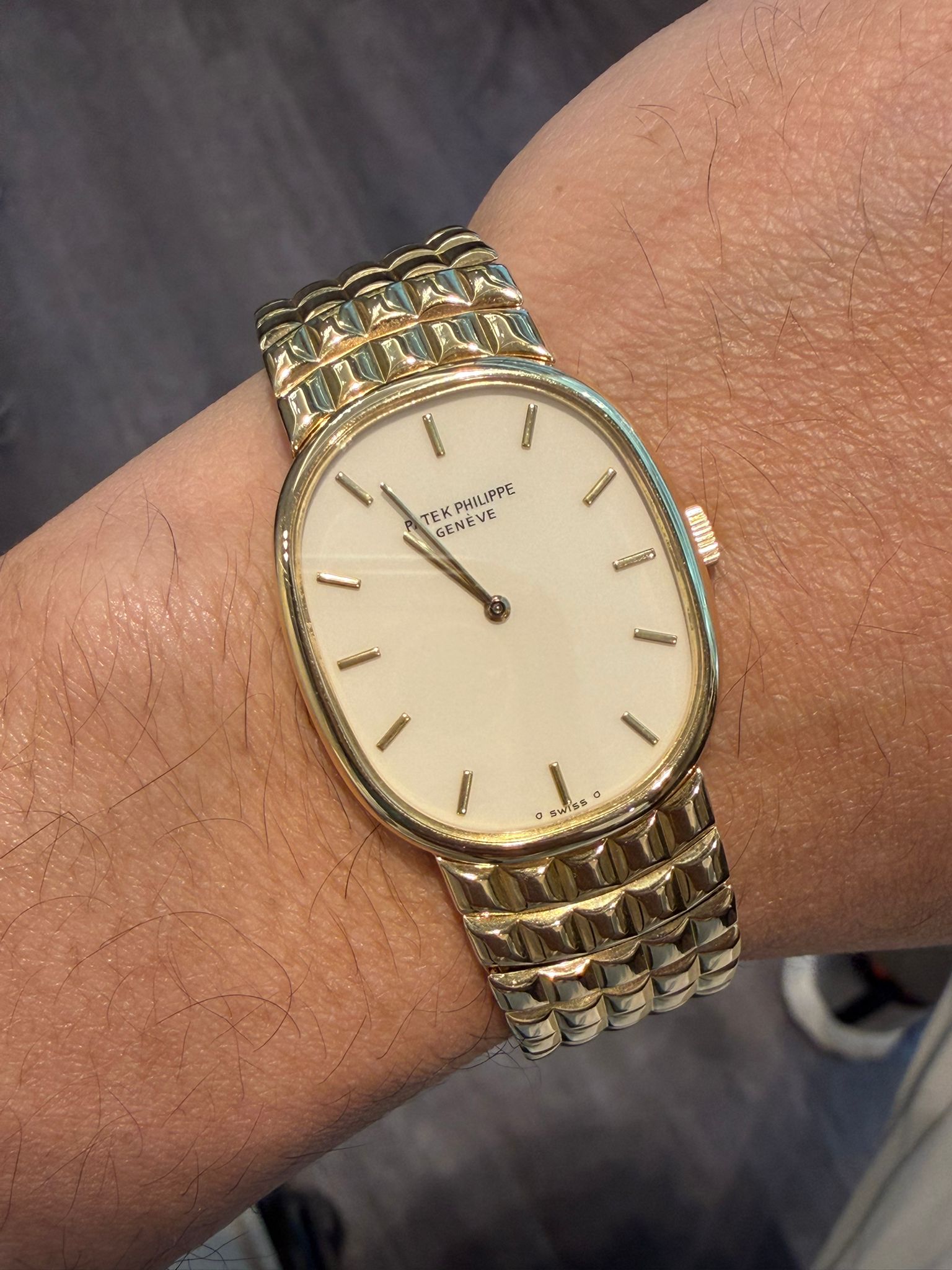 GOLDEN ELLIPSE 3848 YELLOWGOLD SILVER DIAL (WATCH & ARCHIVE PAPER)