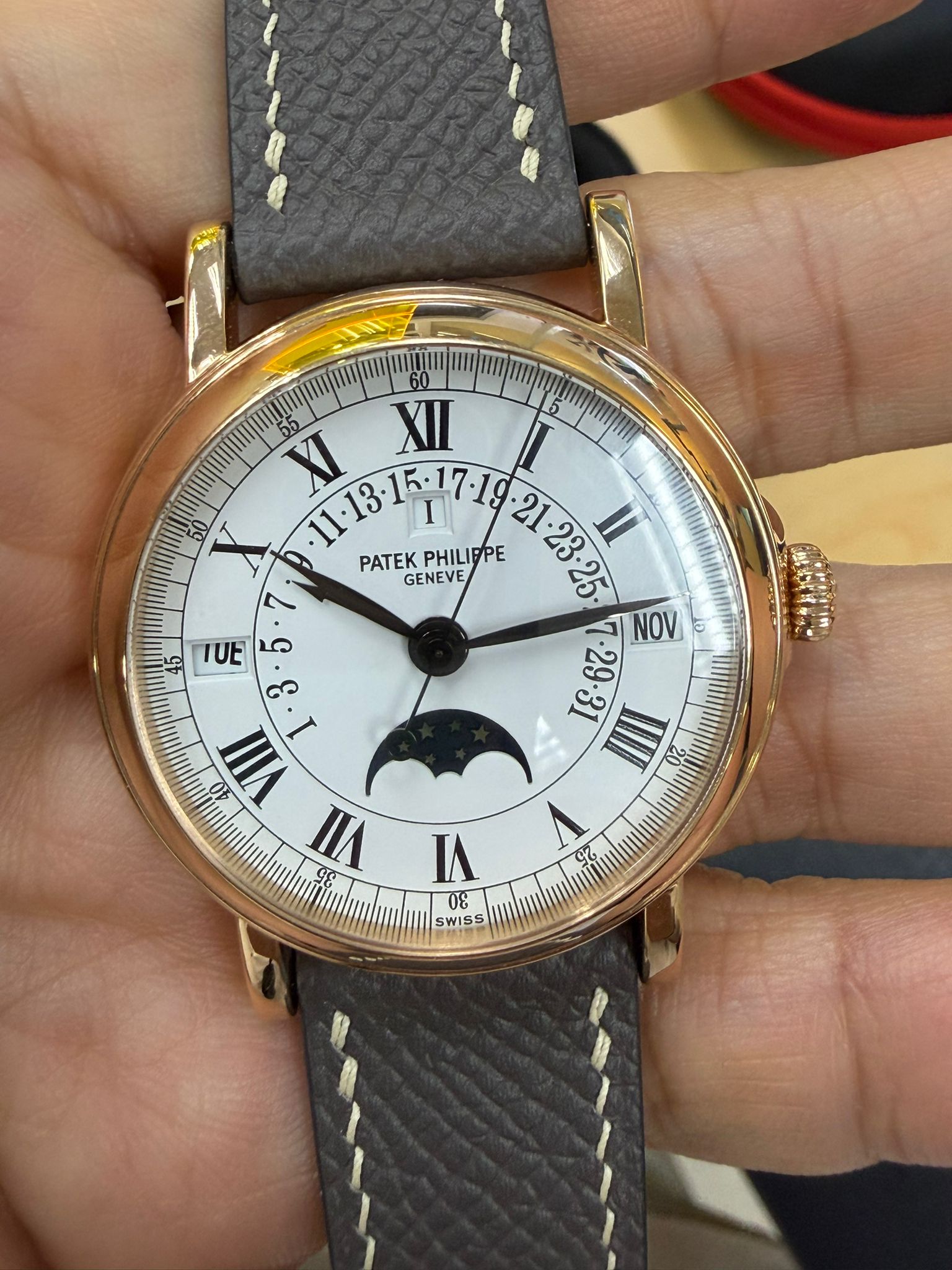 GRAND COMPLICATIONS 5059J YELLOWGOLD PERPETUAL RETROGRADE CALENDAR (WATCH & ARCHIVE PAPER)