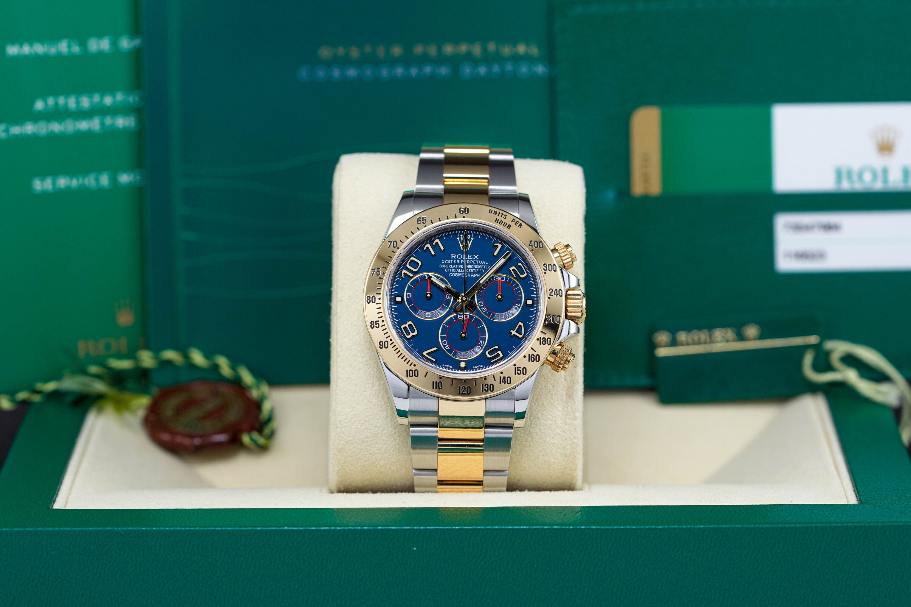 DAYTONA TWOTONE YELLOWGOLD RACING BLUE DIAL (2015)