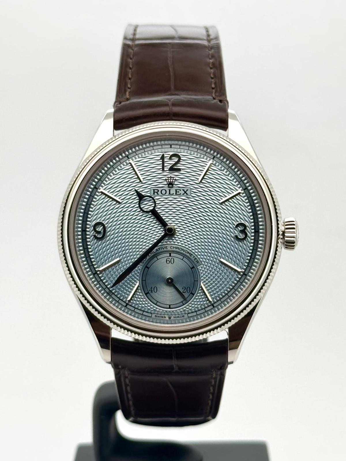 1908 39MM PLATINUM ICE BLUE DIAL BROWN LEATHER STRAP (2025)