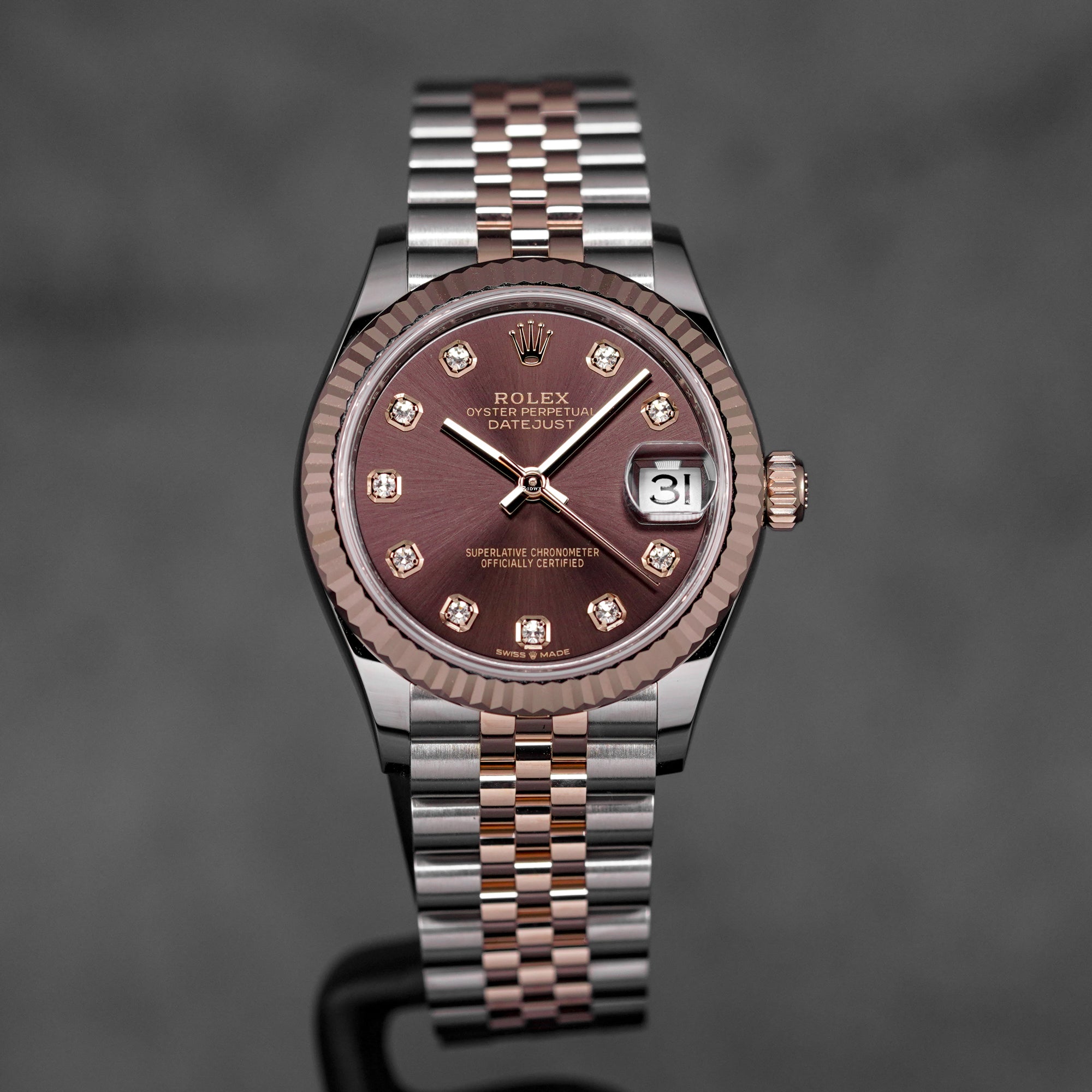 DATEJUST 31MM TWOTONE ROSEGOLD CHOCO DIAMOND DIAL (2026)