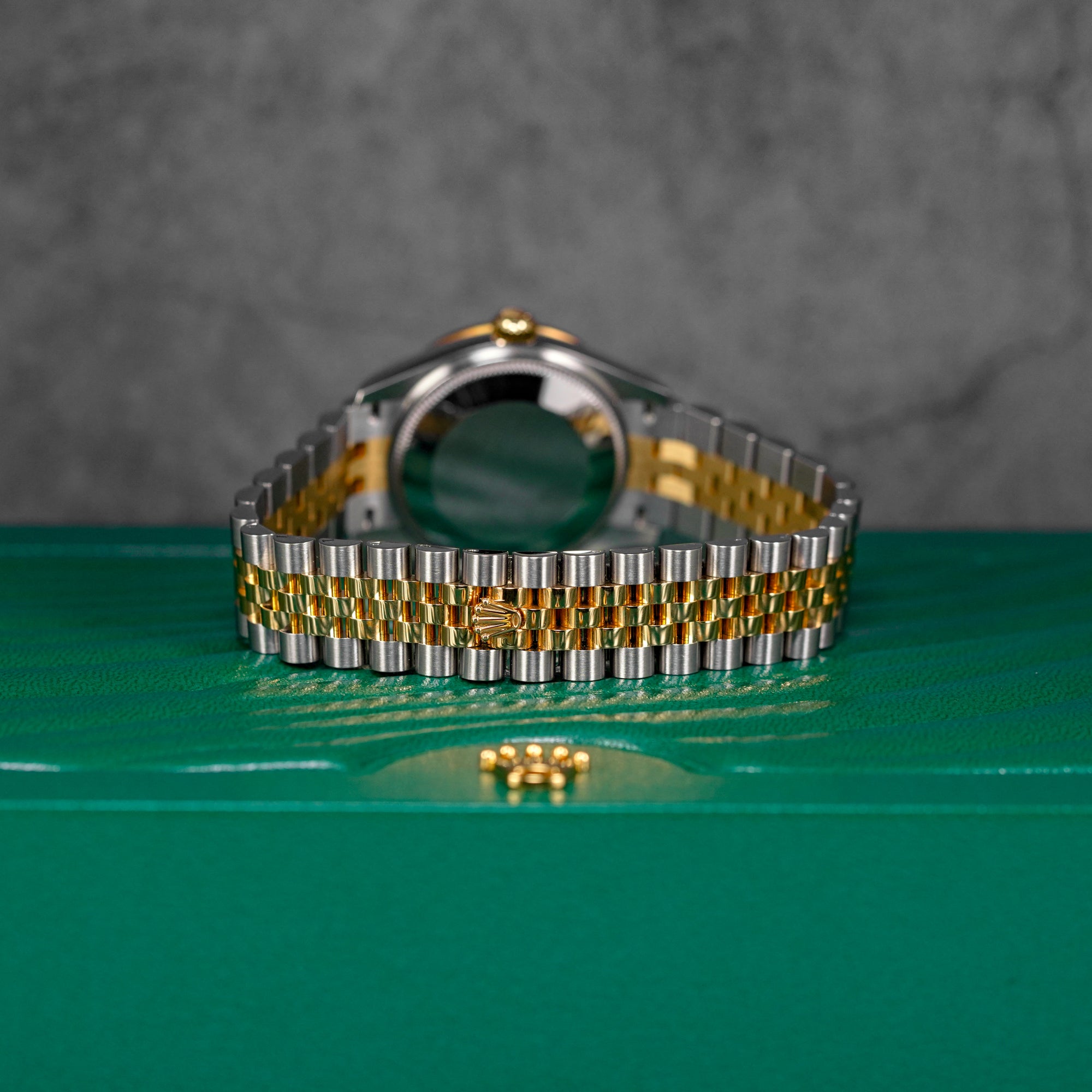 DATEJUST 31MM TWOTONE YELLOWGOLD DIAMOND RING BLACK MOP DIAMOND DIAL (2023)