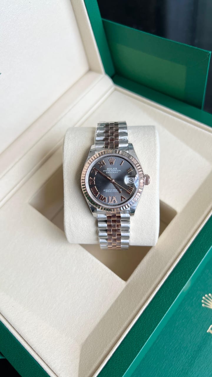 DATEJUST 31MM TWOTONE ROSEGOLD RHODIUM ROMAN DIAL DIAMOND ON VI (2025)
