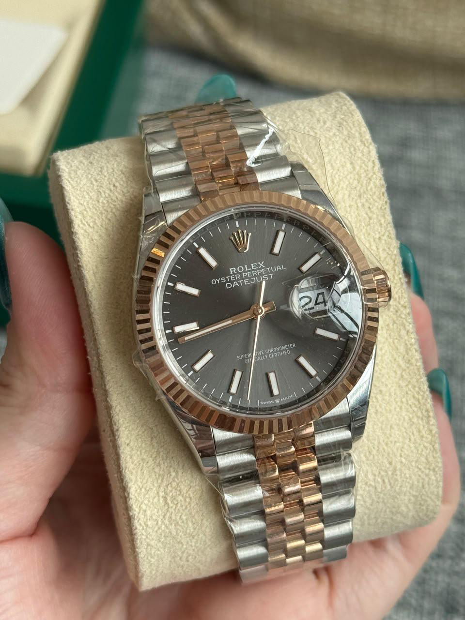 DATEJUST 36MM TWOTONE ROSEGOLD RHODIUM DIAL (2023)