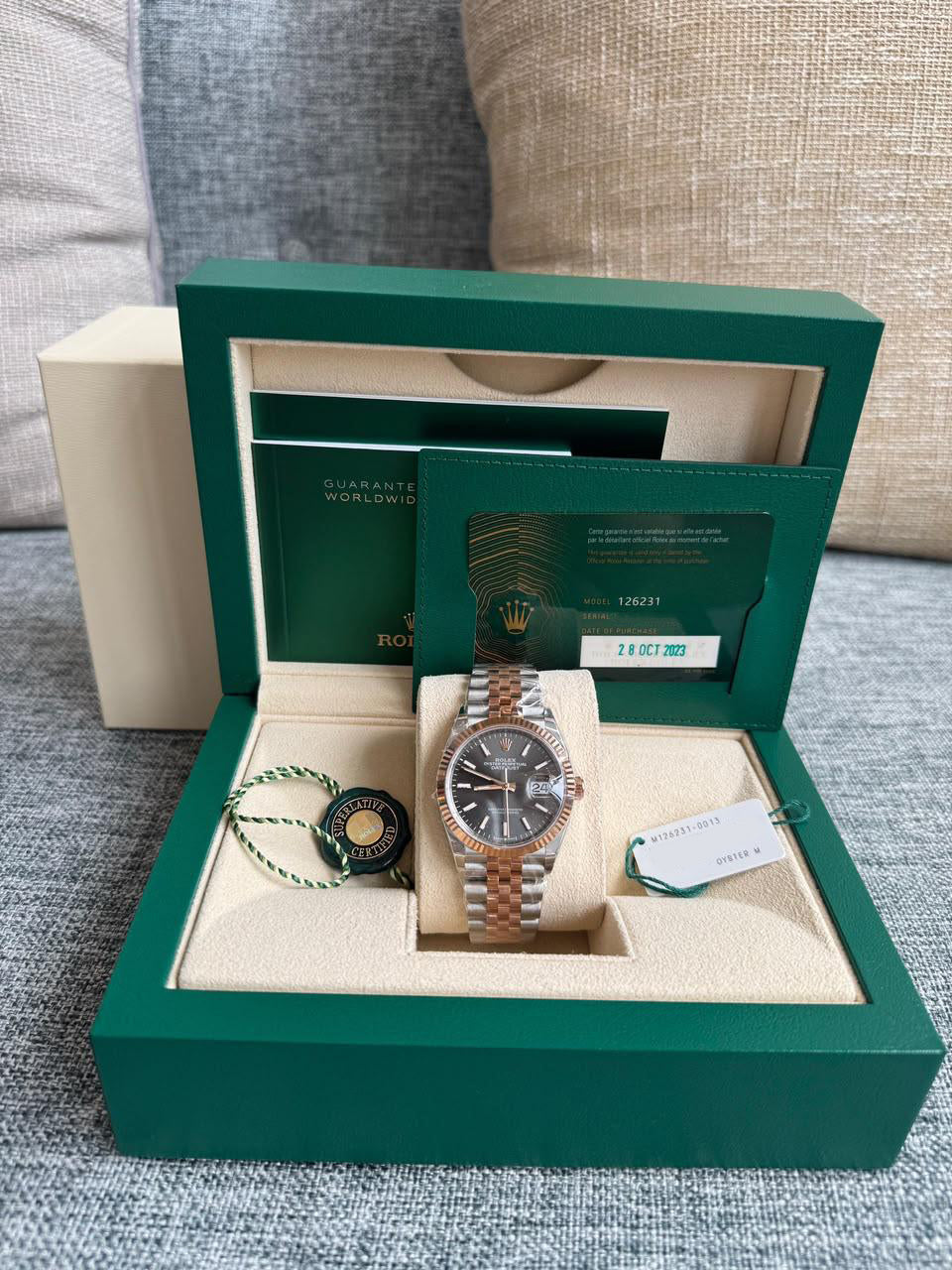 DATEJUST 36MM TWOTONE ROSEGOLD RHODIUM DIAL (2023)