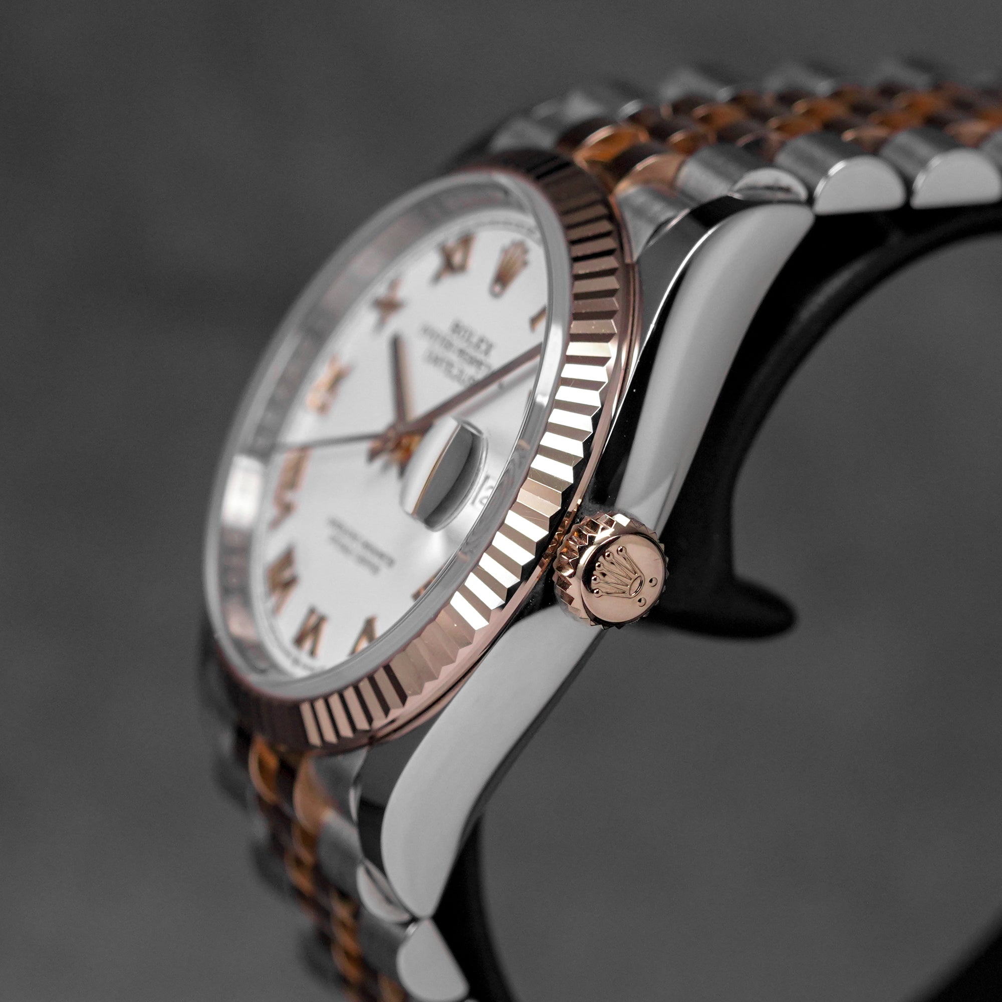 DATEJUST 36MM TWOTONE ROSEGOLD WHITE ROMAN DIAL (2021)