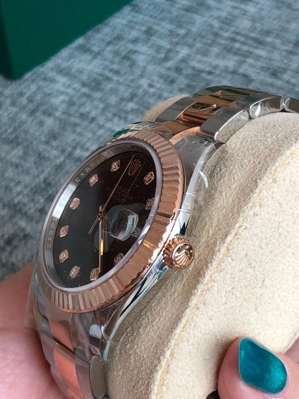 DATEJUST 41MM TWOTONE ROSEGOLD CHOCO DIAMOND DIAL (2023)