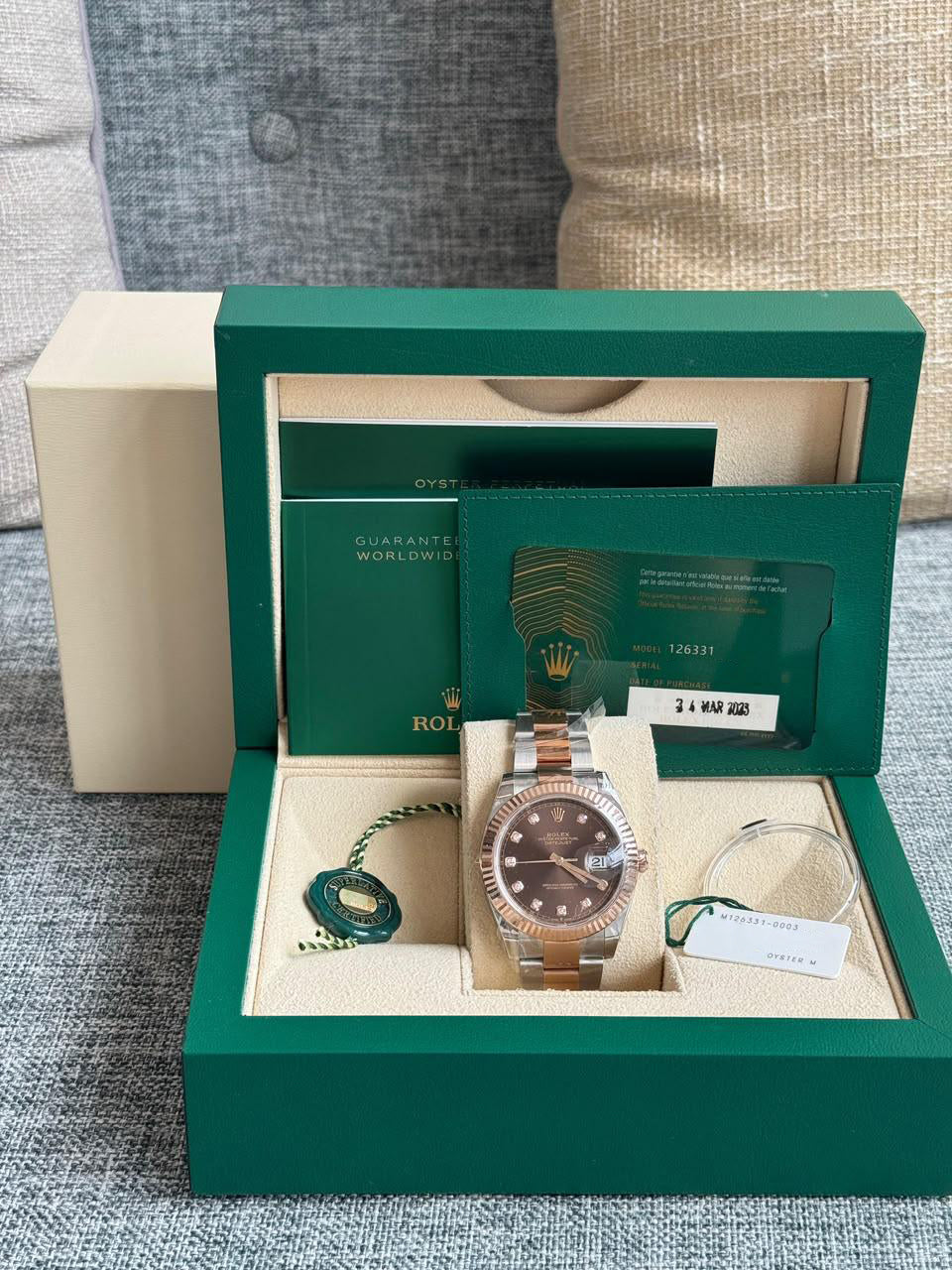 DATEJUST 41MM TWOTONE ROSEGOLD CHOCO DIAMOND DIAL (2023)