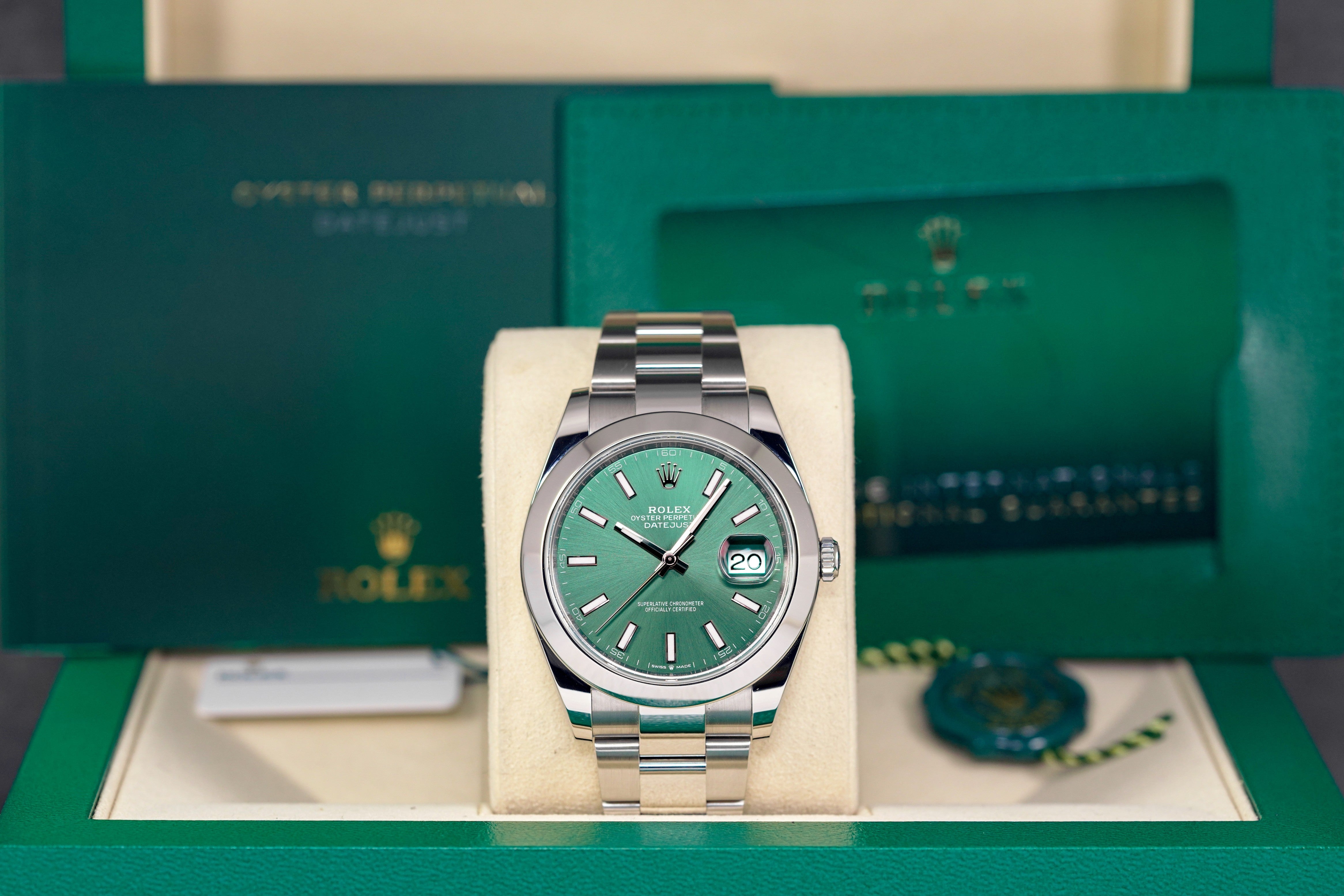 harga rolex datejust 41 mint green indonesia
