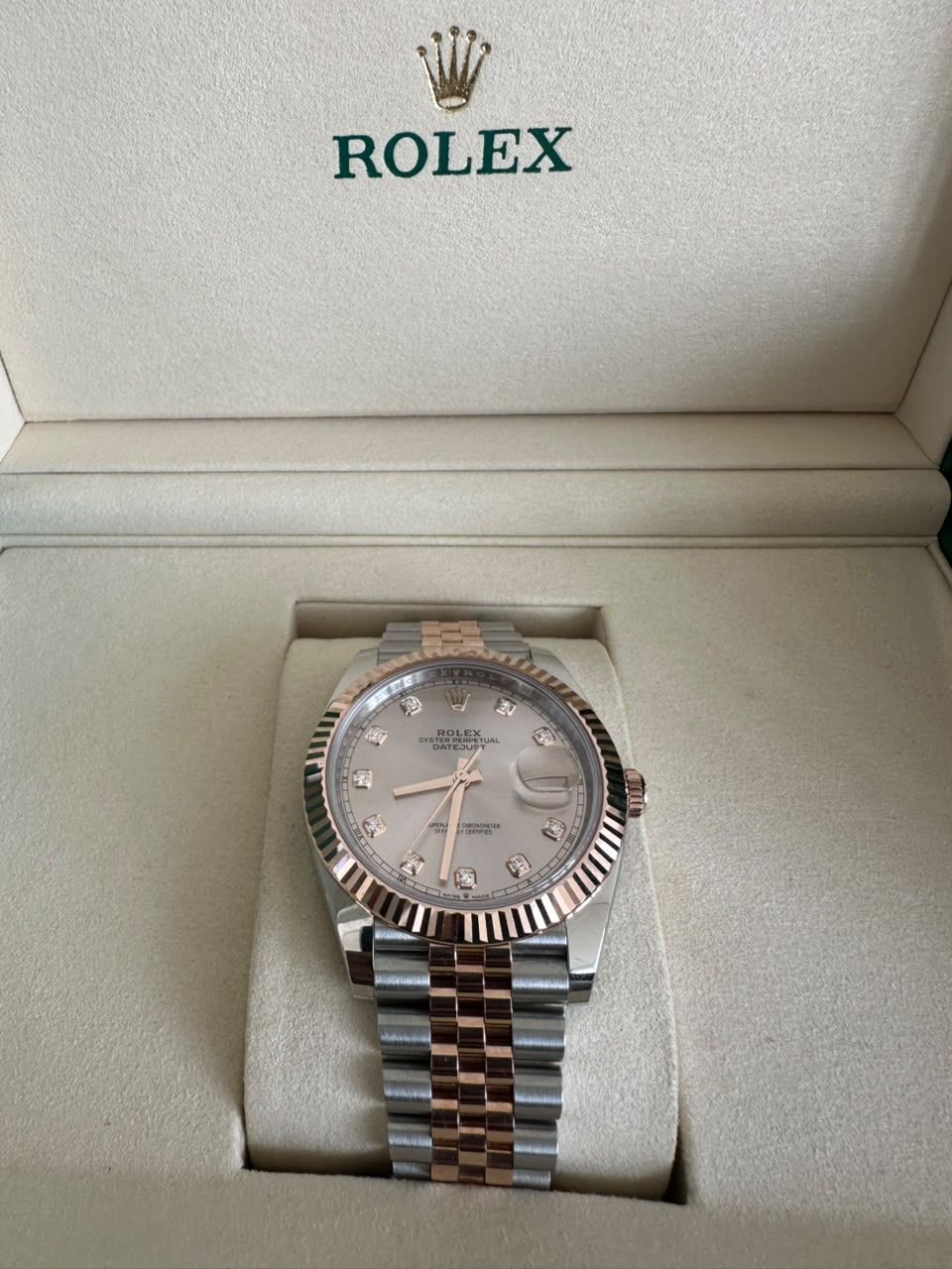 DATEJUST 41MM TWOTONE ROSEGOLD PINK SUNDUST DIAMOND DIAL (2025)