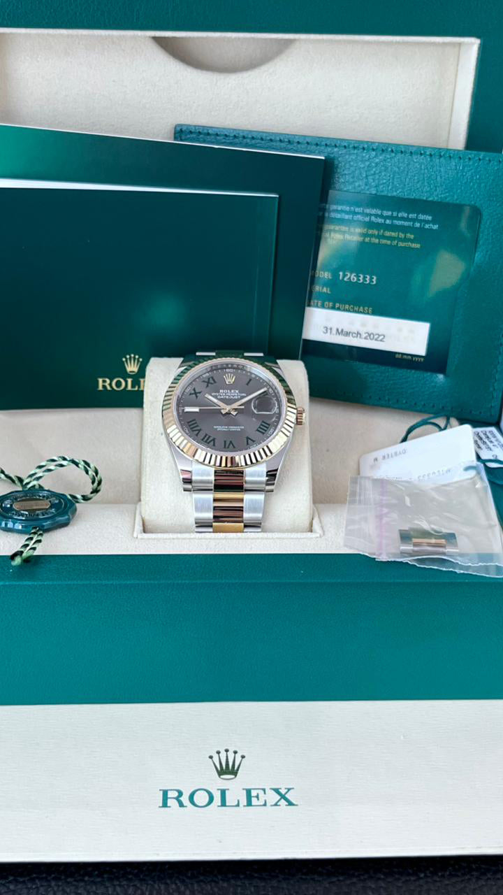 DATEJUST 41MM TWOTONE YELLOWGOLD WIMBLEDON DIAL (2022)