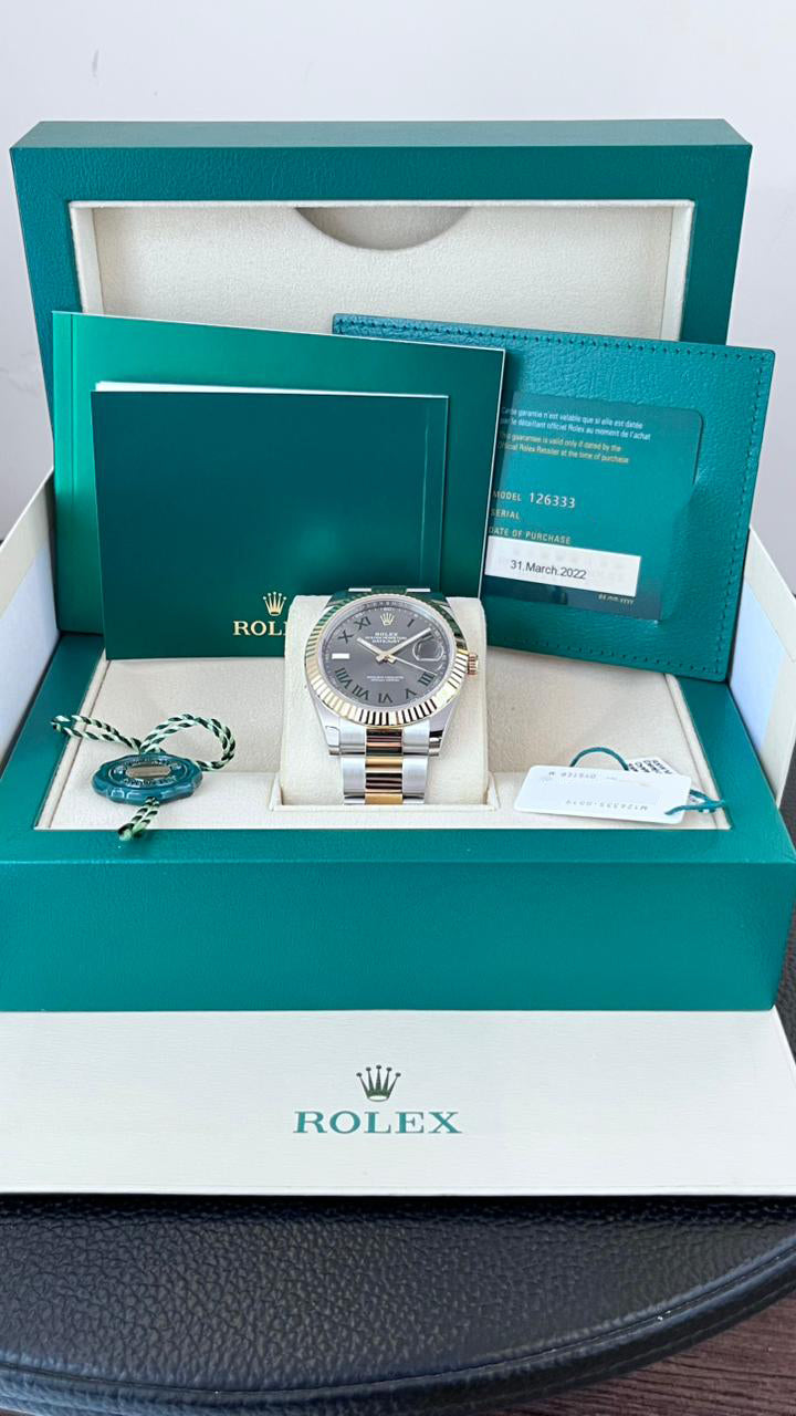 DATEJUST 41MM TWOTONE YELLOWGOLD WIMBLEDON DIAL (2022)