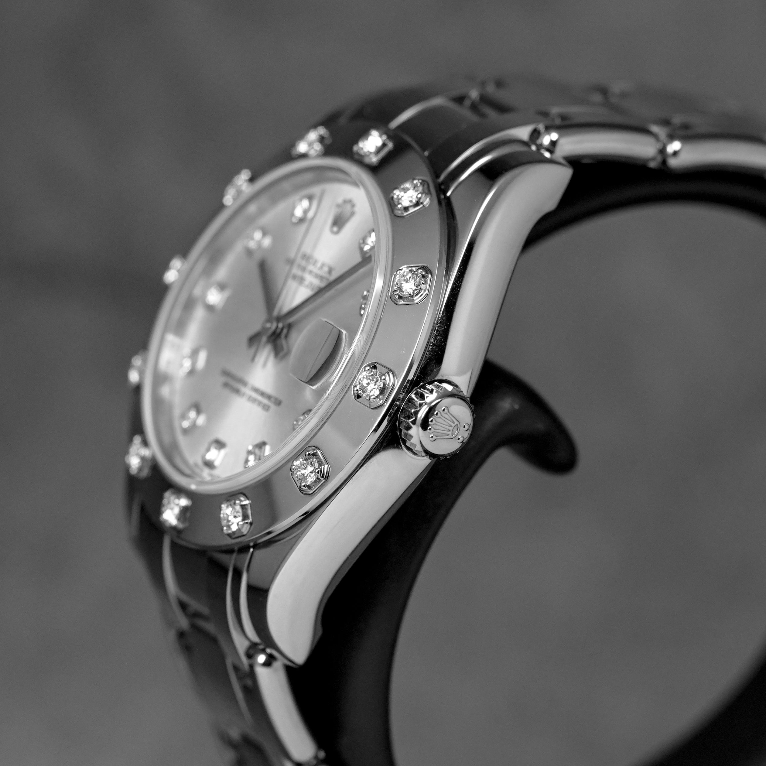 DATEJUST PEARLMASTER 34MM WHITEGOLD SILVER DIAMOND DIAL (2022)