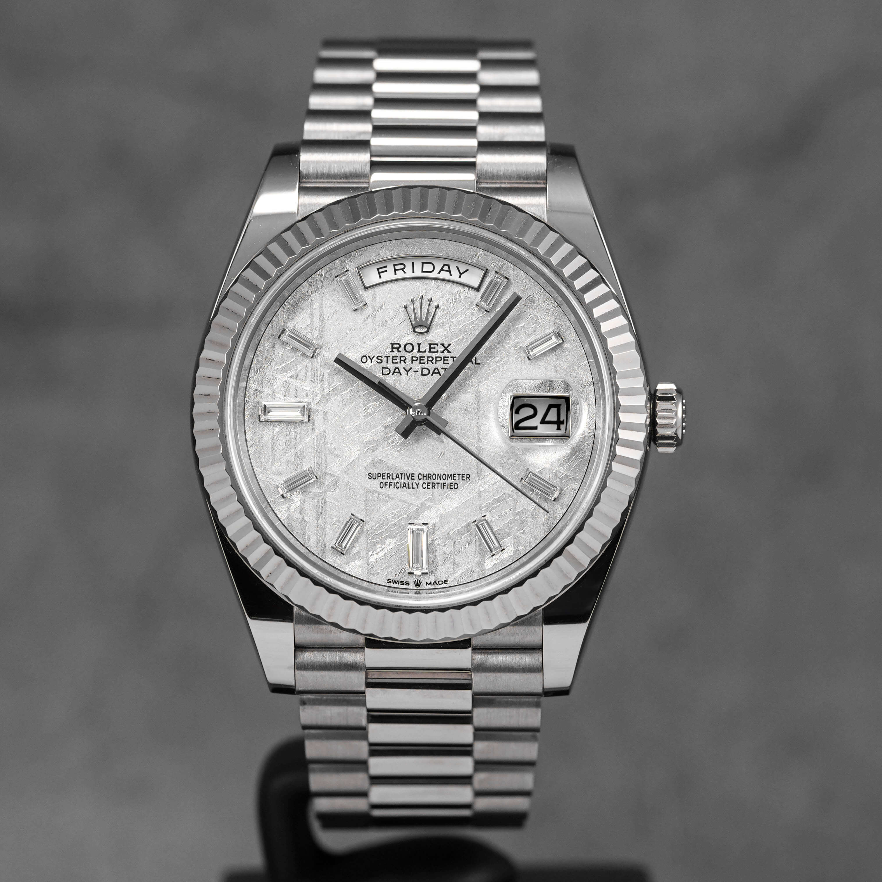 DAYDATE 40MM WHITEGOLD METEORITE DIAMOND DIAL (2019)