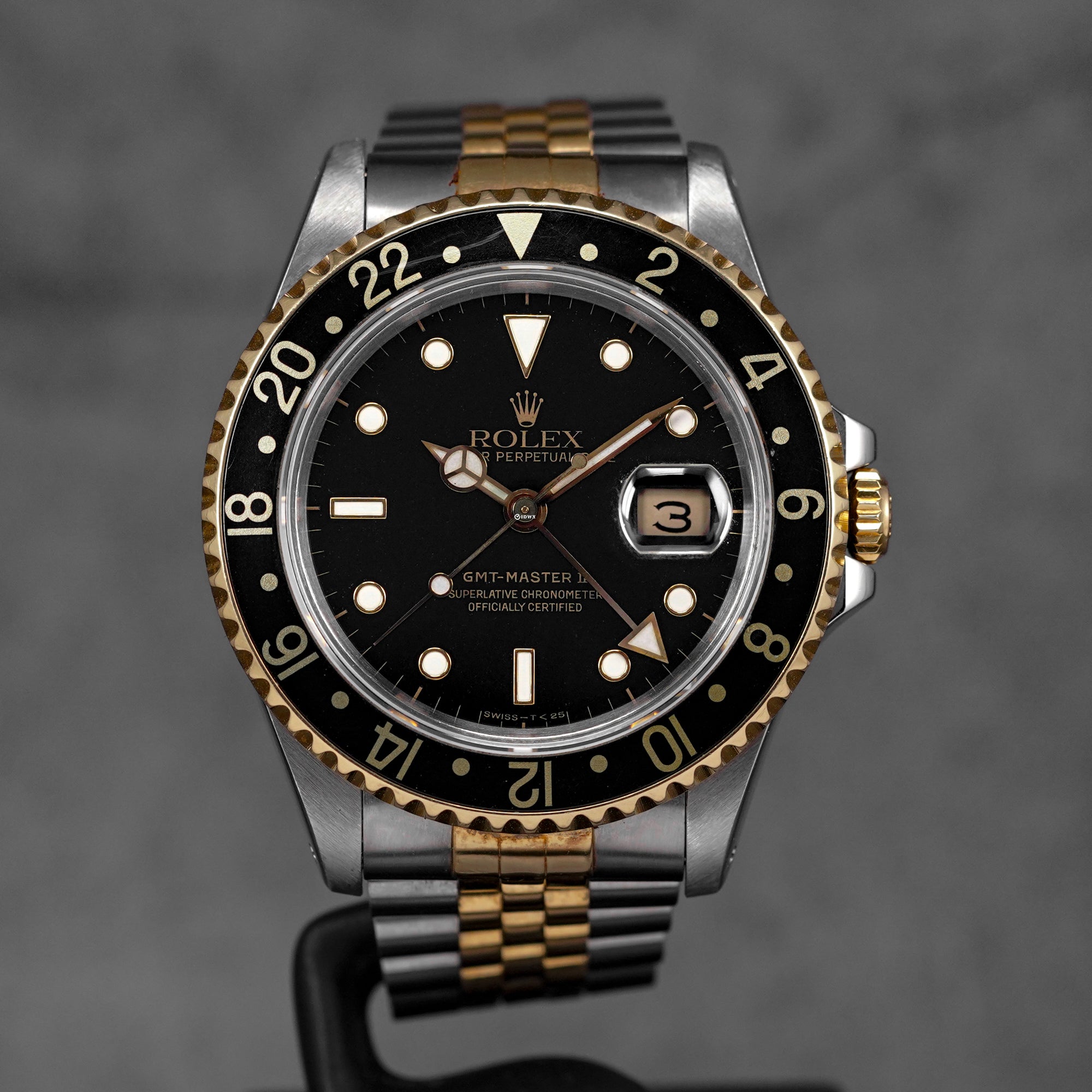 GMT MASTER-II 16713 TWOTONE YELLOWGOLD BLACK DIAL (WATCH ONLY)