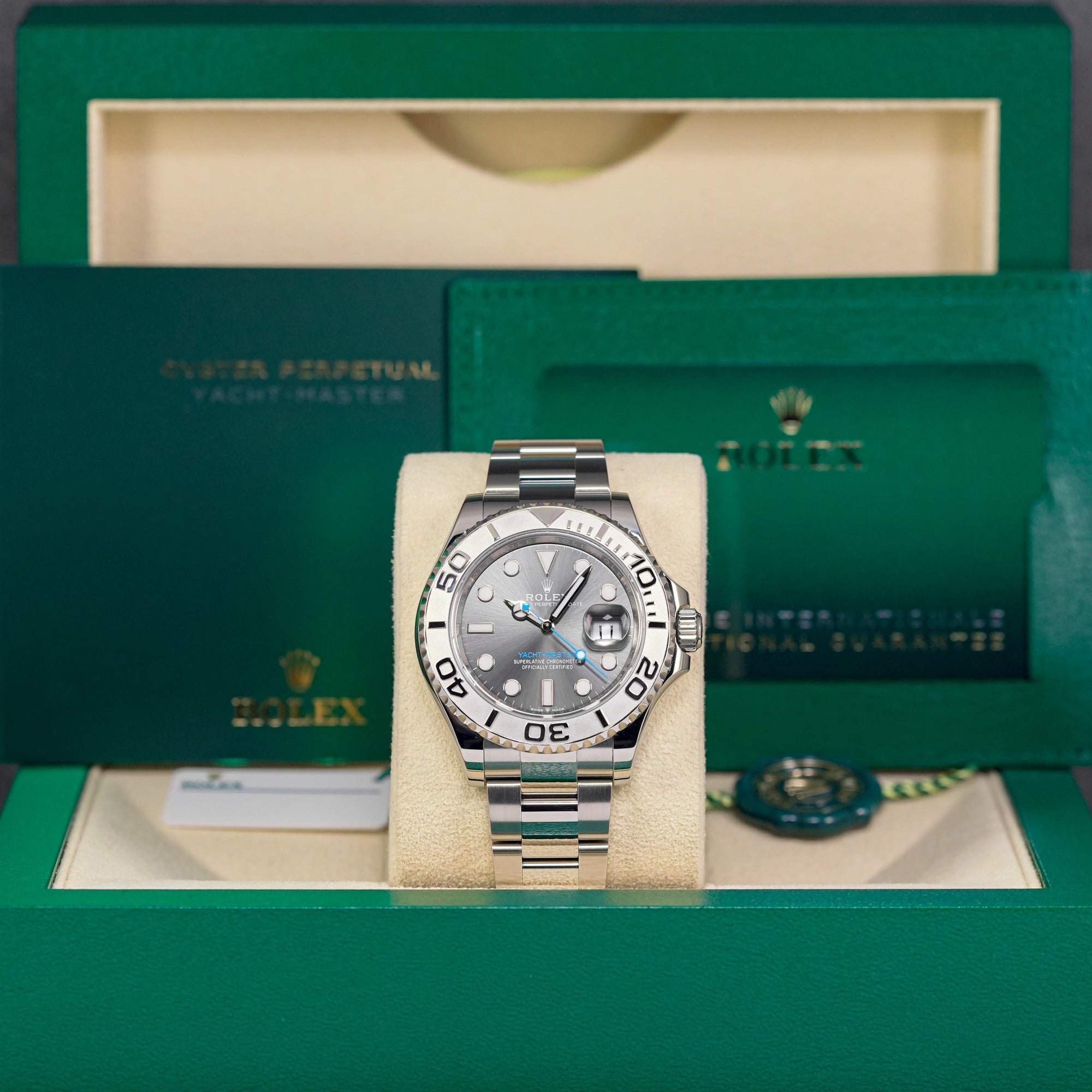 YACHT-MASTER 40MM RHODIUM DIAL PLATINUM BEZEL (2023)