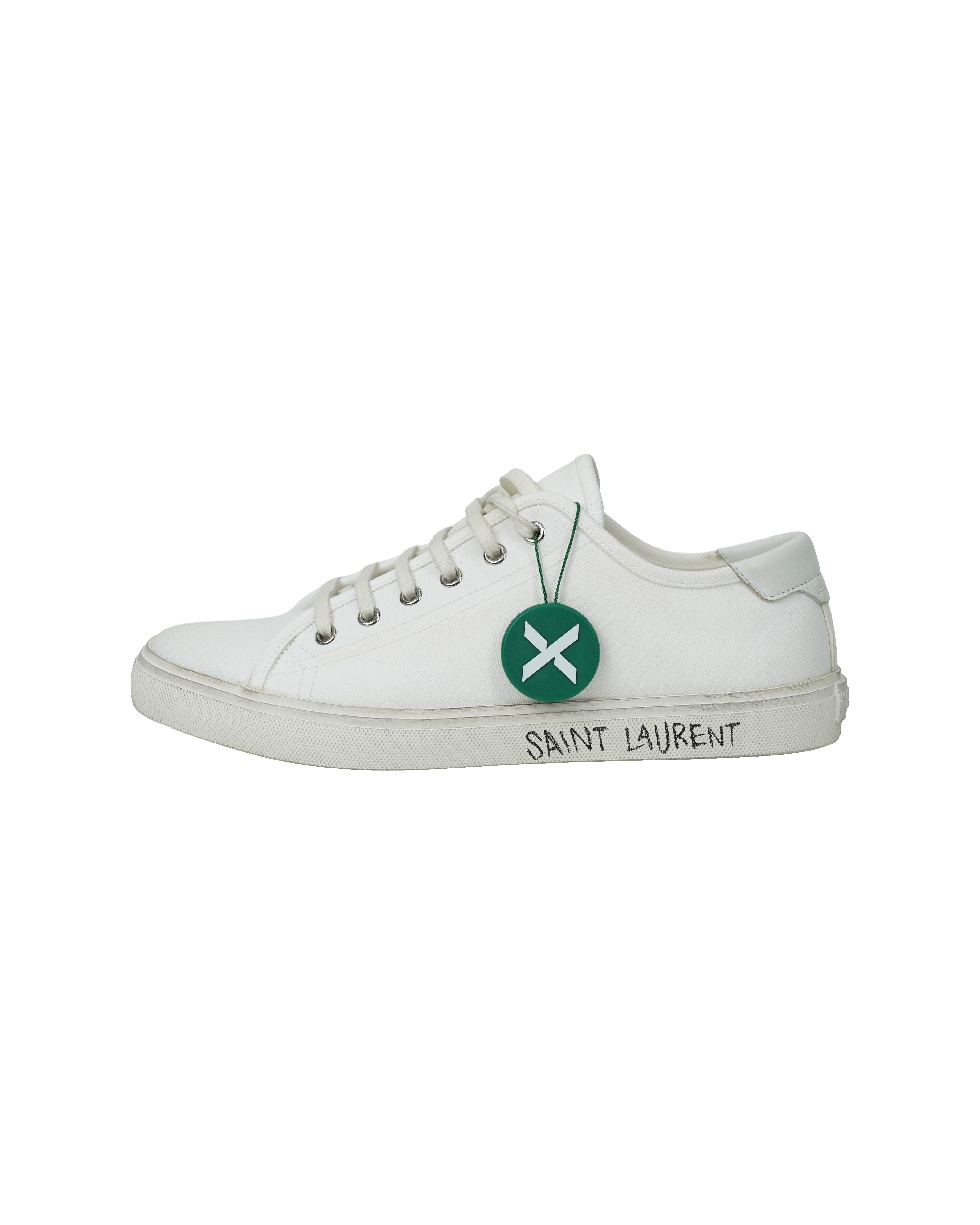 SAINT LAURENT MALIBU OPTIC WHITE CANVAS SHOES - IDWX