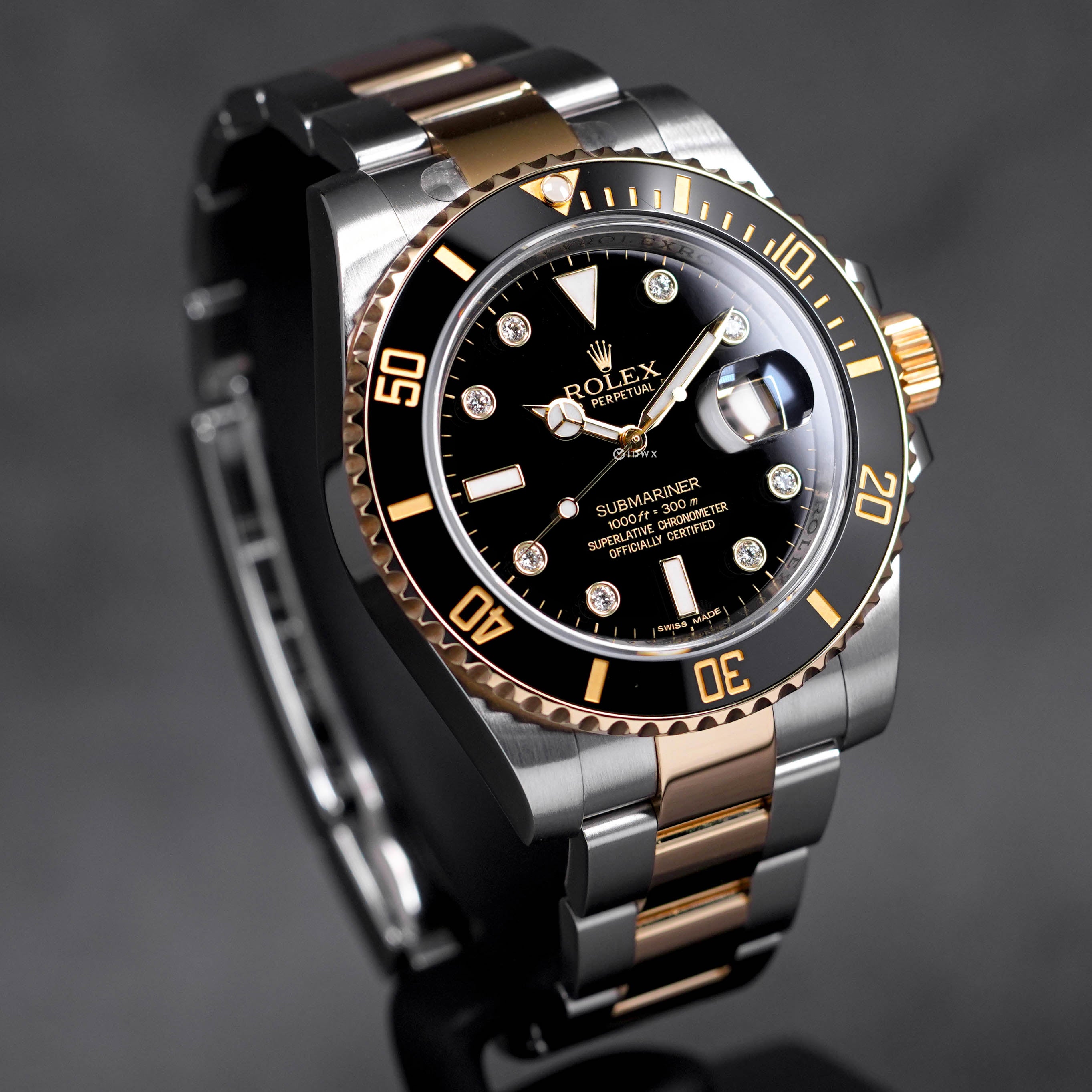 SUBMARINER DATE 40MM TWOTONE YELLOWGOLD BLACK DIAMOND DIAL (2013)