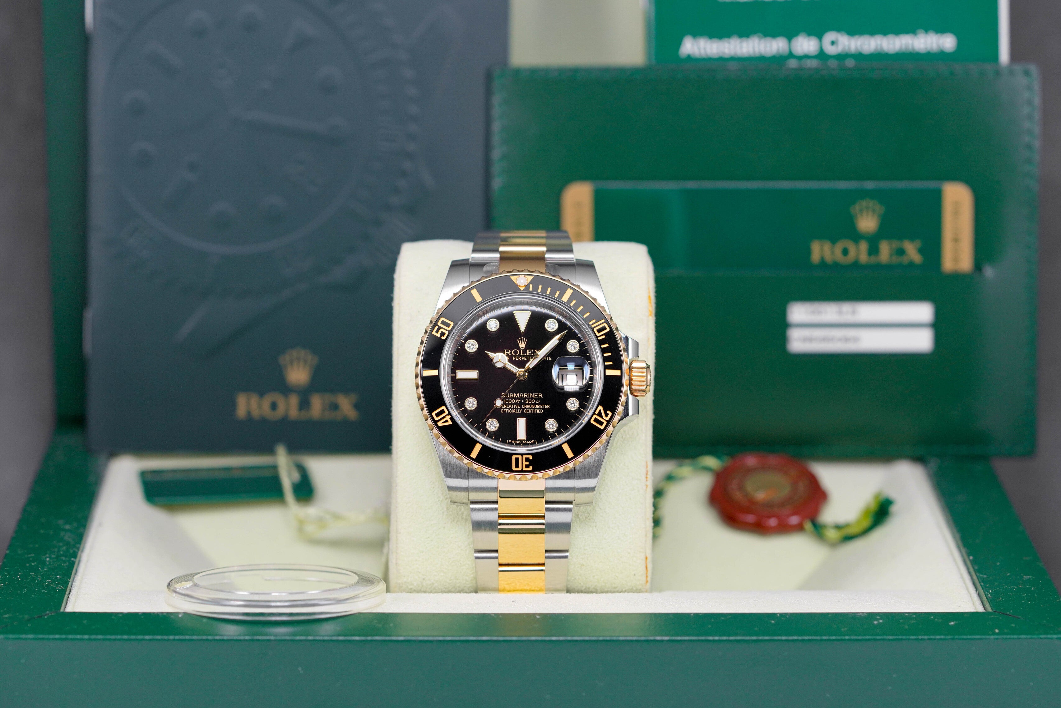 SUBMARINER DATE 40MM TWOTONE YELLOWGOLD BLACK DIAMOND DIAL (2013)