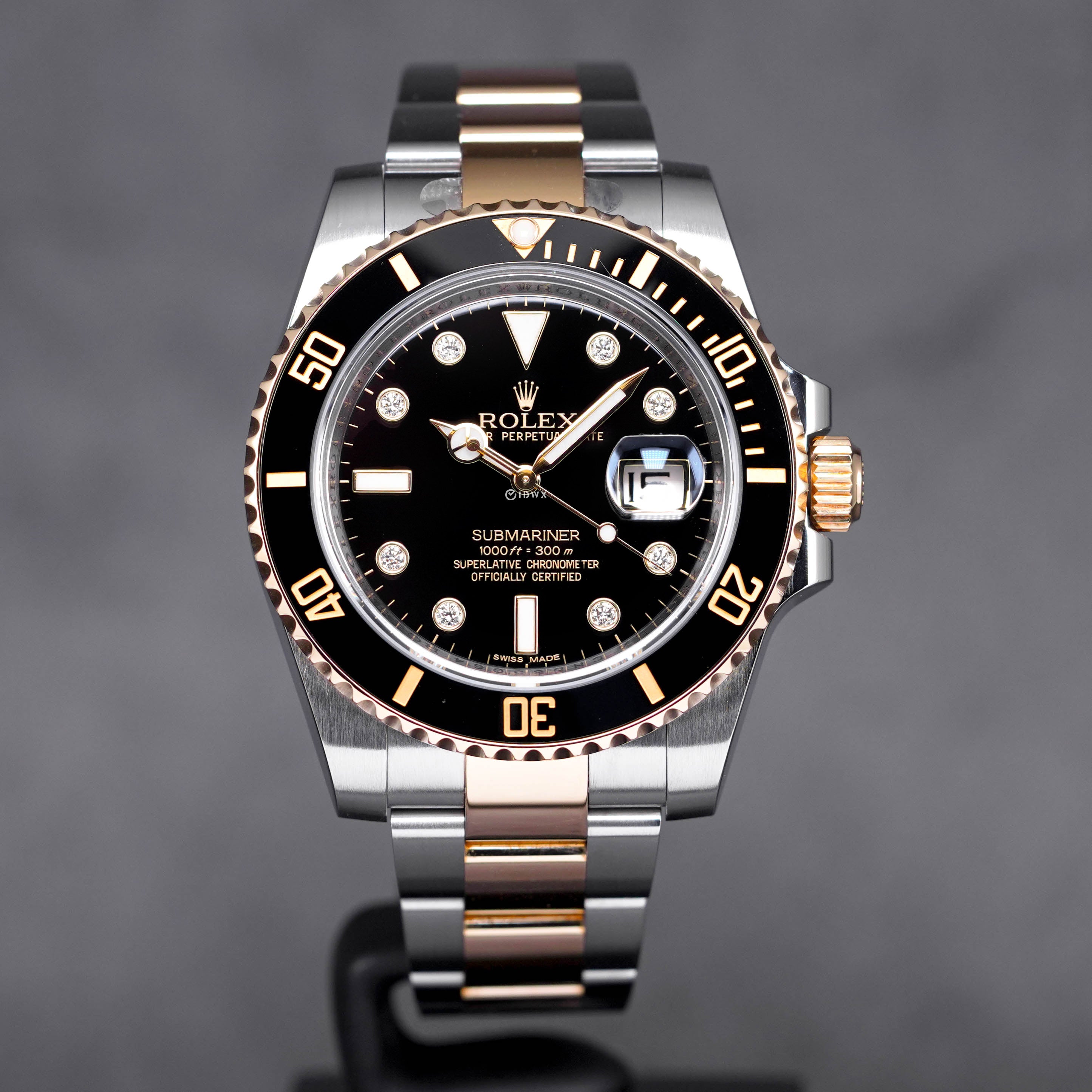 SUBMARINER DATE 40MM TWOTONE YELLOWGOLD BLACK DIAMOND DIAL (2013)