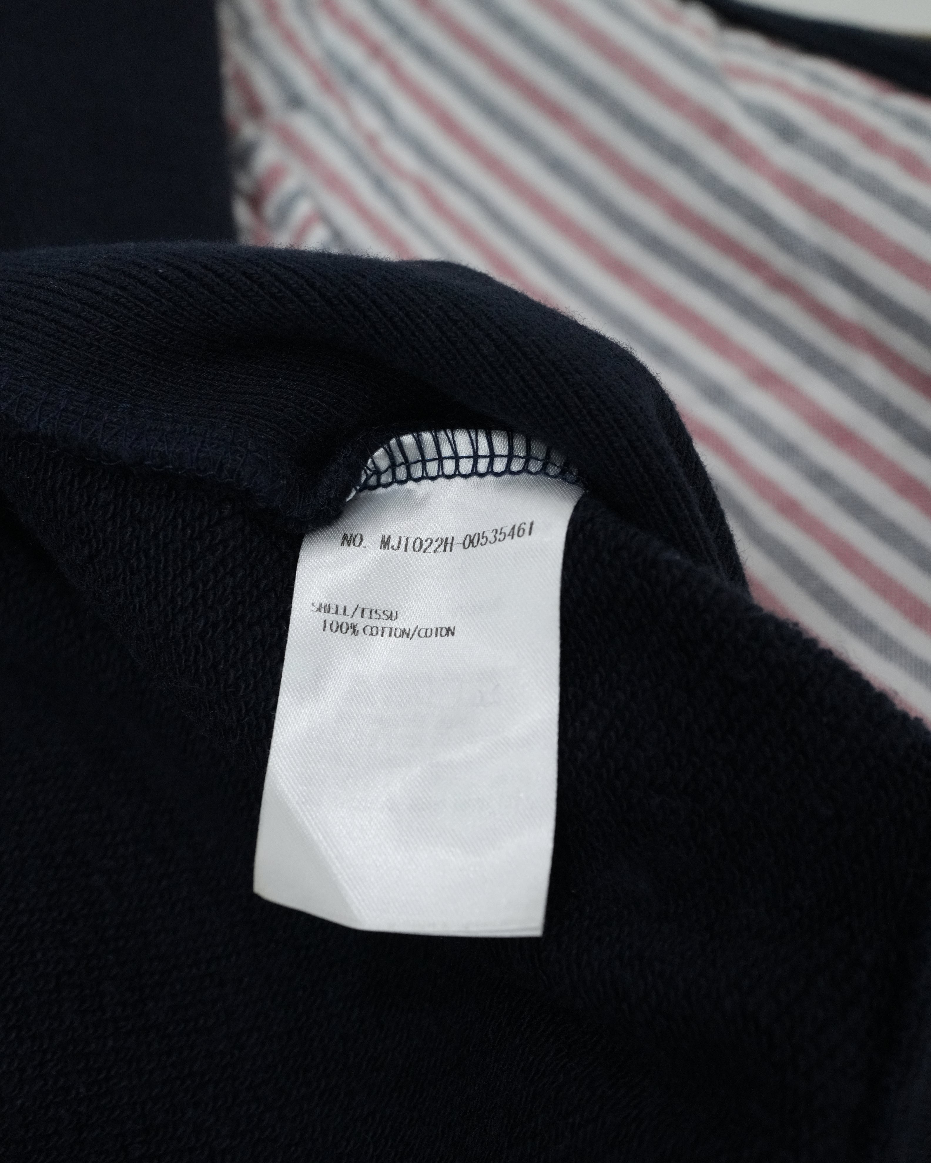 4-BAR ZIP-UP COTTON HOODIE SIZE 3 NAVY BLUE