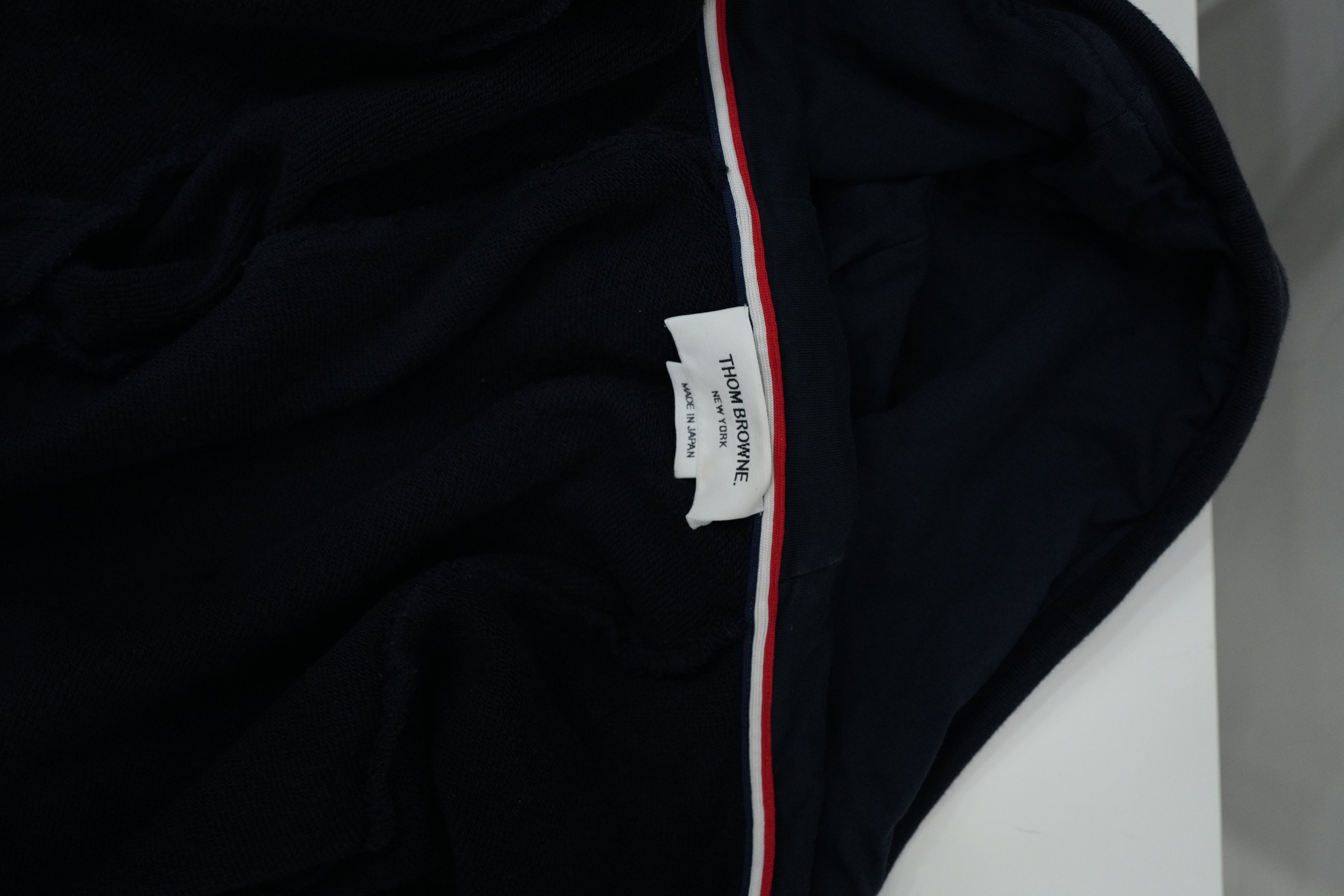 4-BAR ZIP-UP COTTON HOODIE SIZE 3 NAVY BLUE