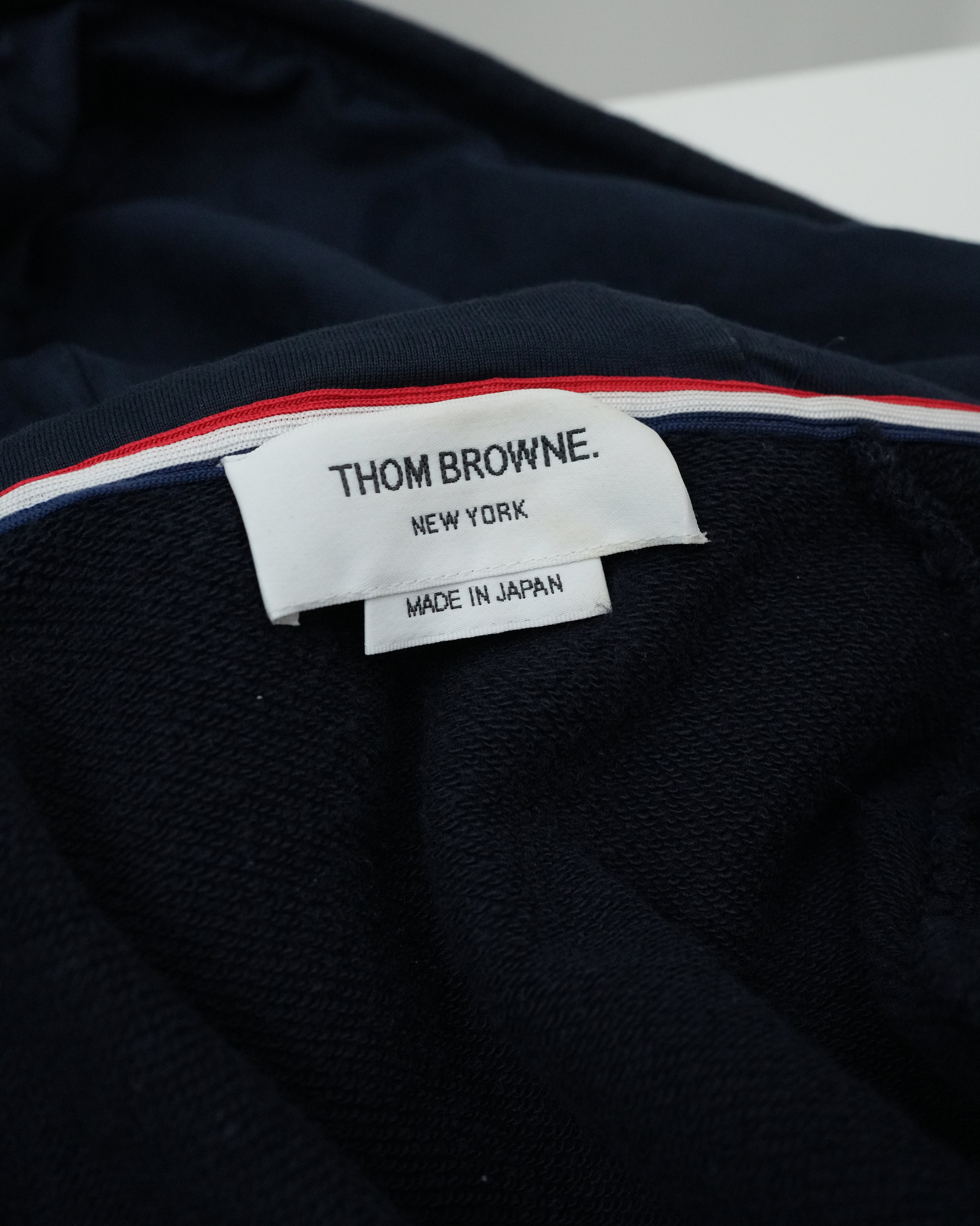 4-BAR ZIP-UP COTTON HOODIE SIZE 3 NAVY BLUE