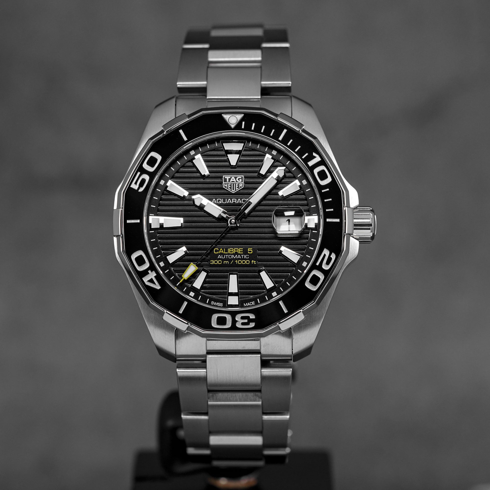 AQUARACER 300M CALIBRE 5 BLACK DIAL (2021)