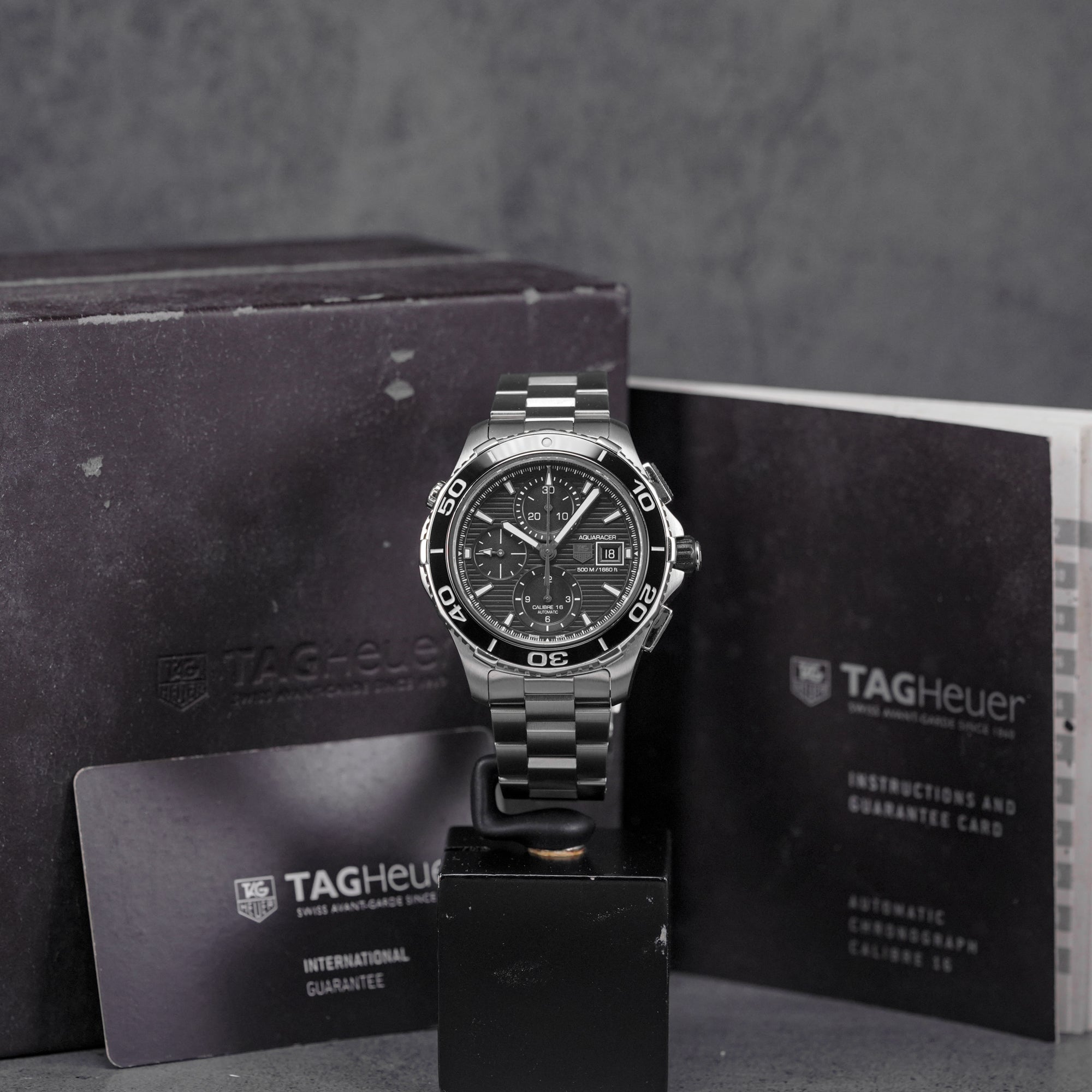 AQUARACER 500M CALIBRE 16 CHRONOGRAPH BLACK DIAL (2015)