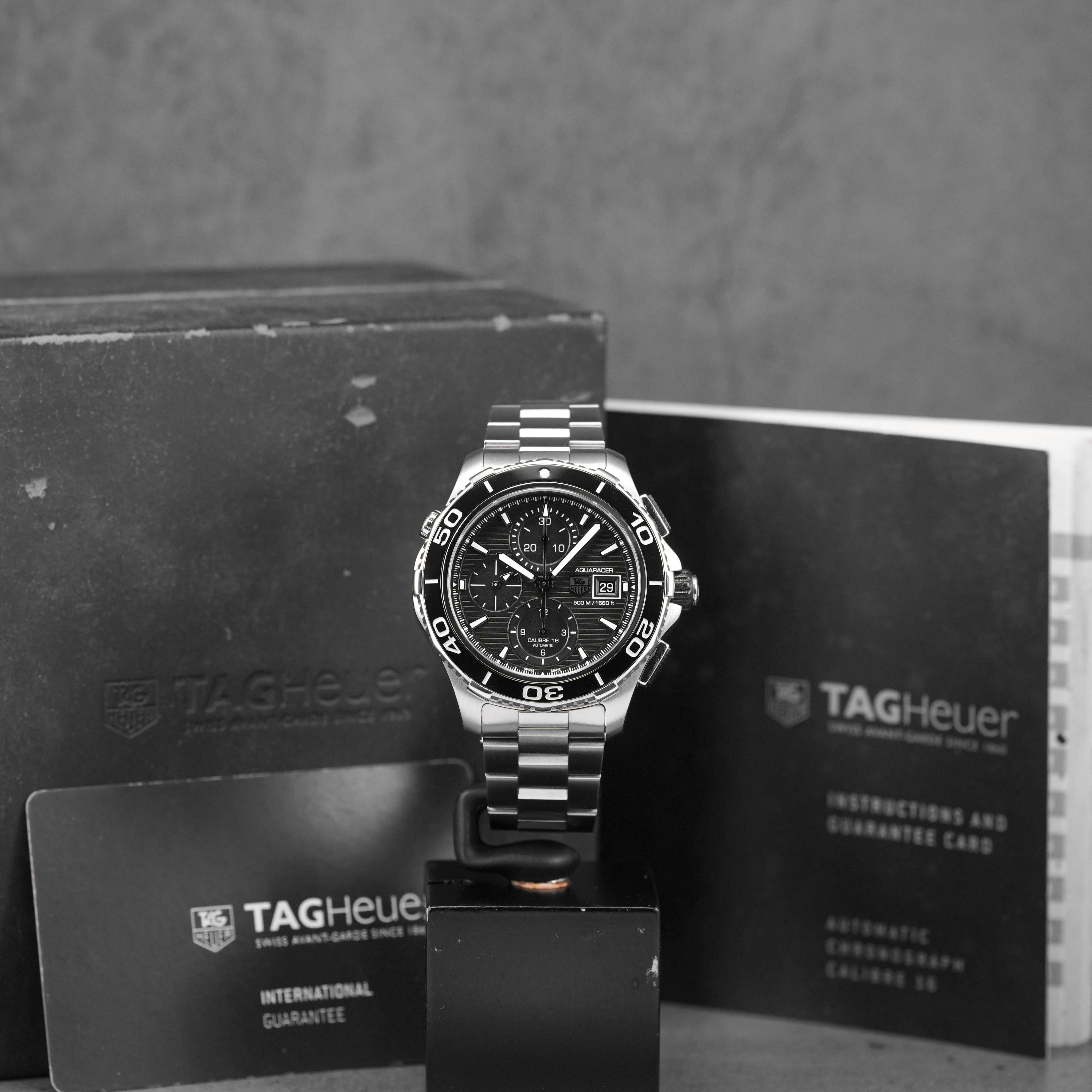 AQUARACER 500M CALIBRE 16 CHRONOGRAPH BLACK DIAL (2015)